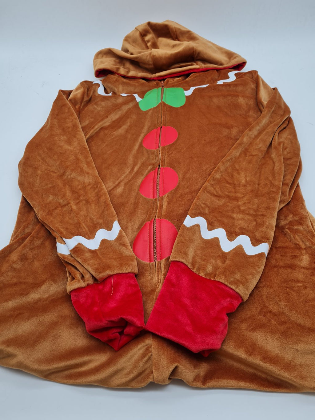 Gingerbread Man womens Hooded Costume Onesie size L — photograph 1