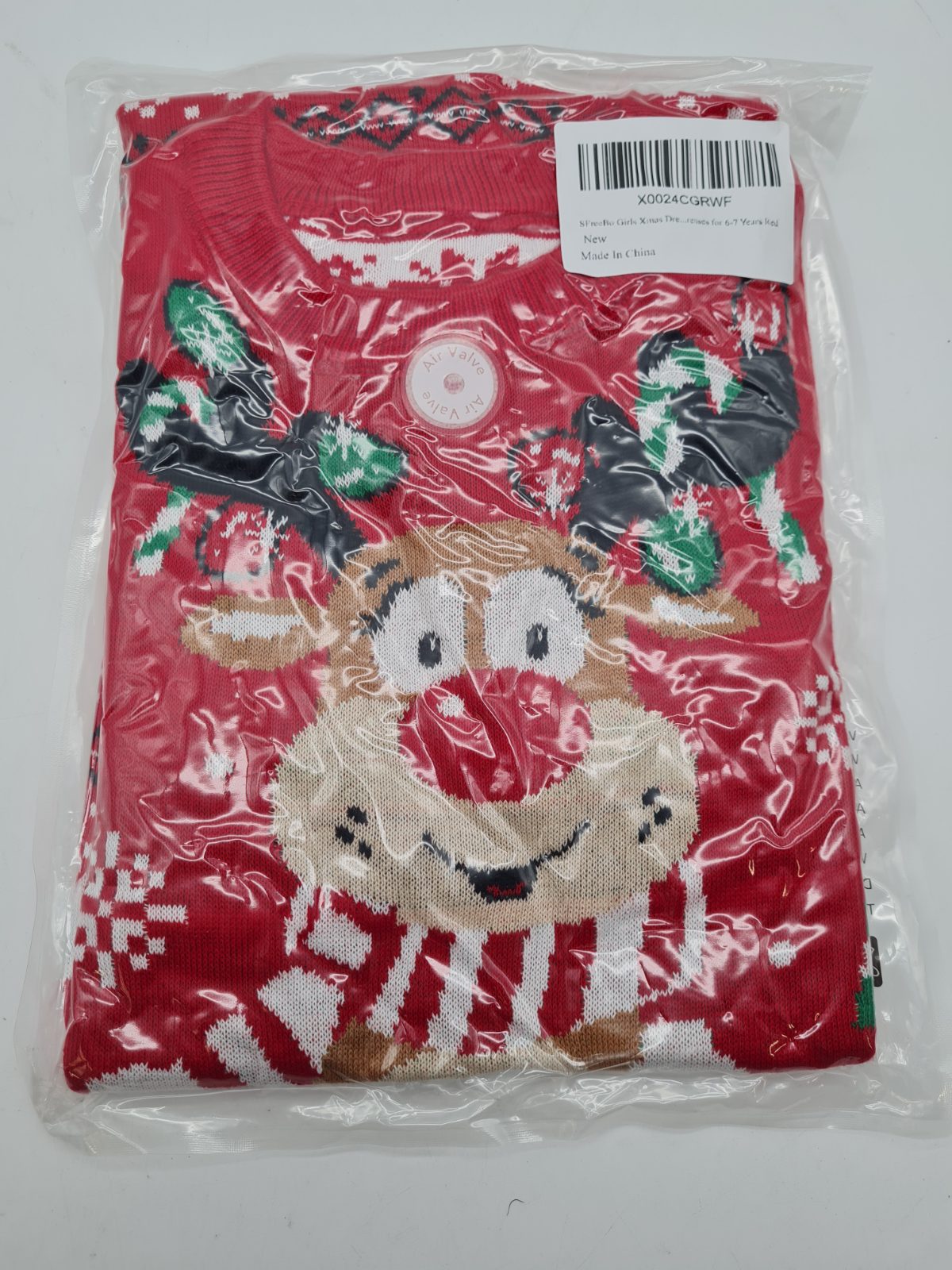 Girls' Christmas Reindeer Jumper Dress size 6-7 years â€” photograph 1