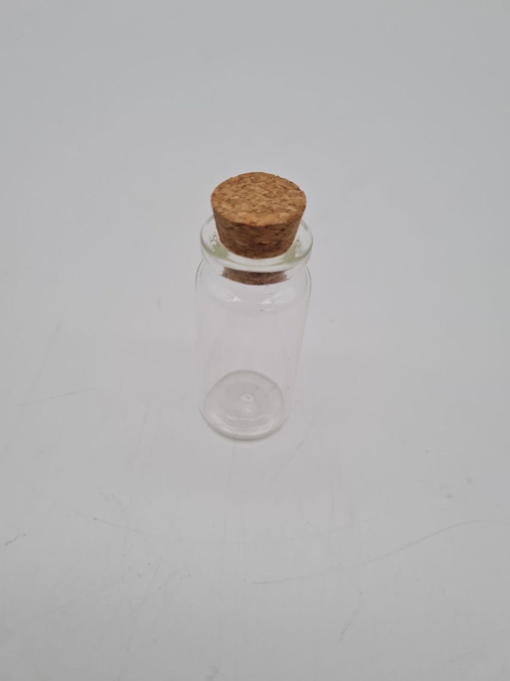 10 Small Glass Vials with Cork Stoppers — photograph 2