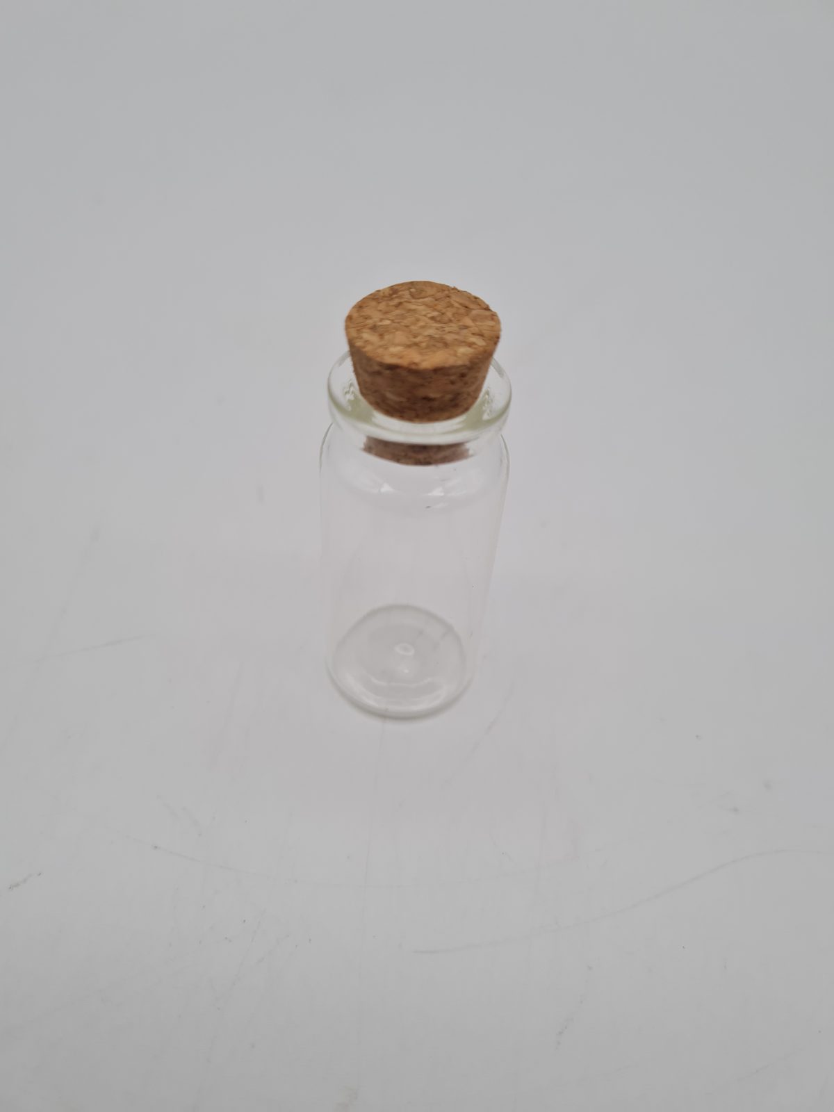 10 Small Glass Vials with Cork Stoppers — photograph 2