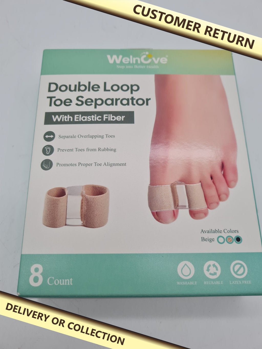 Double Loop Toe Separators - 8 Count — photograph 1 — Customer return; auction delivery information shown on image