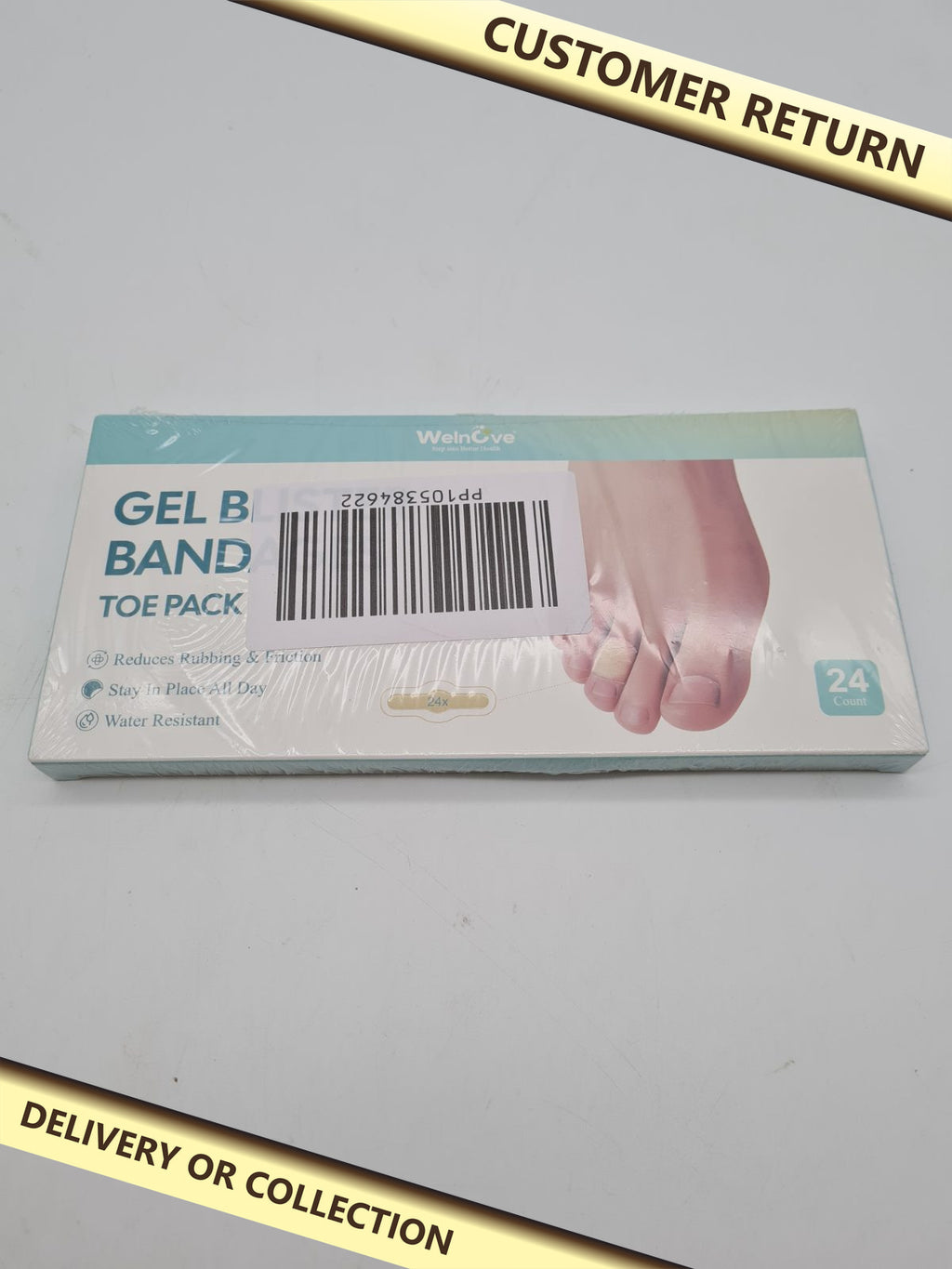 Gel blister bandages for toes, 24 pack — photograph 1 — Customer return; auction delivery information shown on image