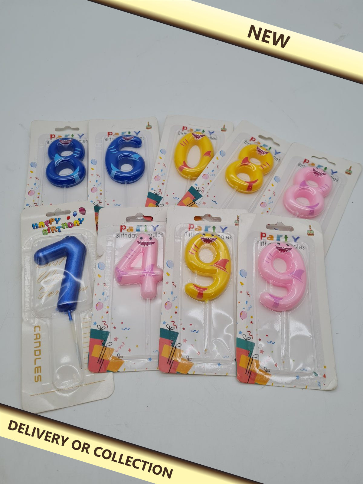 Birthday candle bundle â€” photograph 1 — New; auction delivery information shown on image
