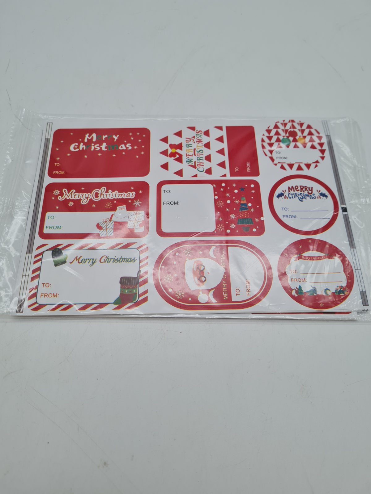 Snowflake window stickers and Christmas gift tag stickers — photograph 2