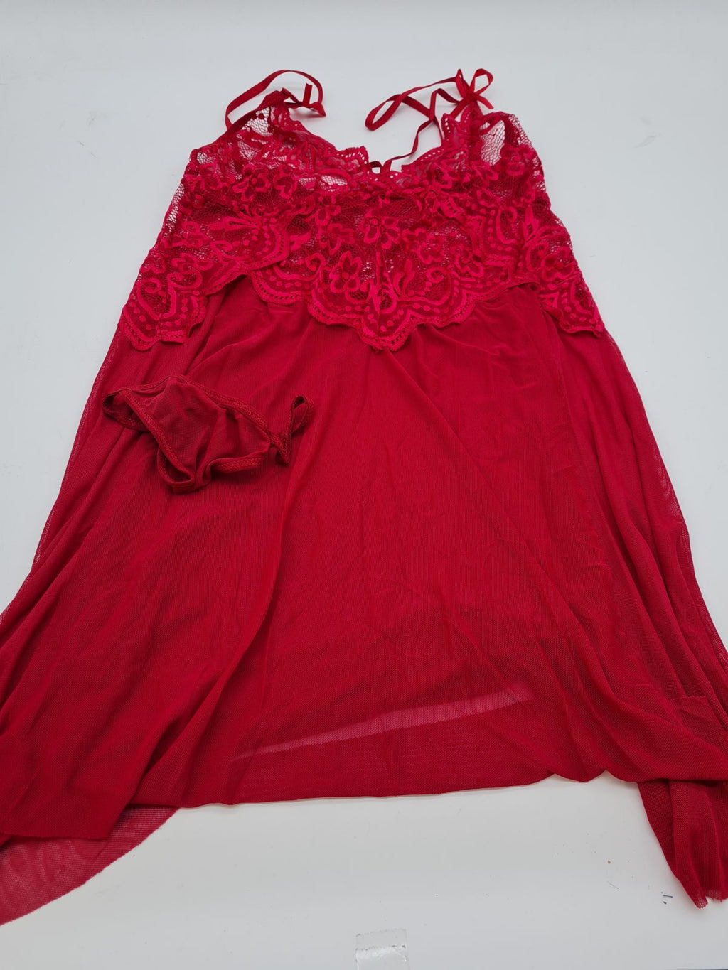 Lace and Mesh Babydoll Lingerie Set size M — photograph 1