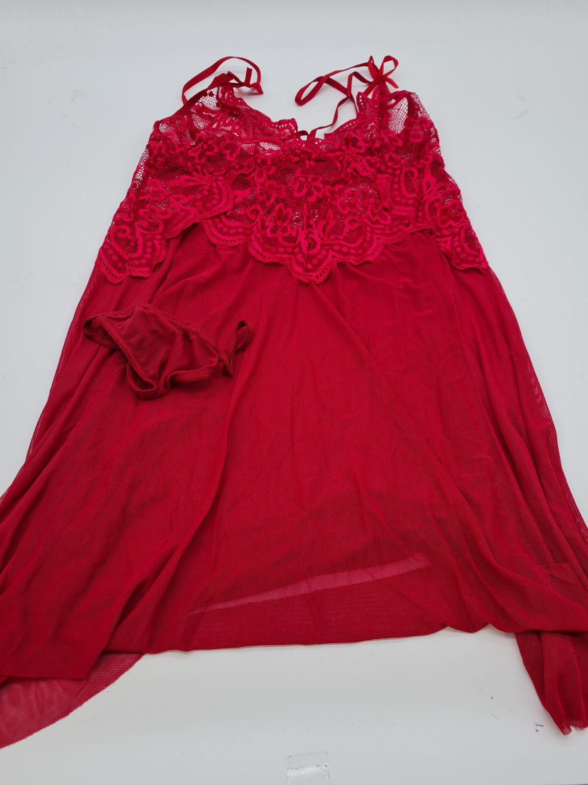 Lace and Mesh Babydoll Lingerie Set size M — photograph 1