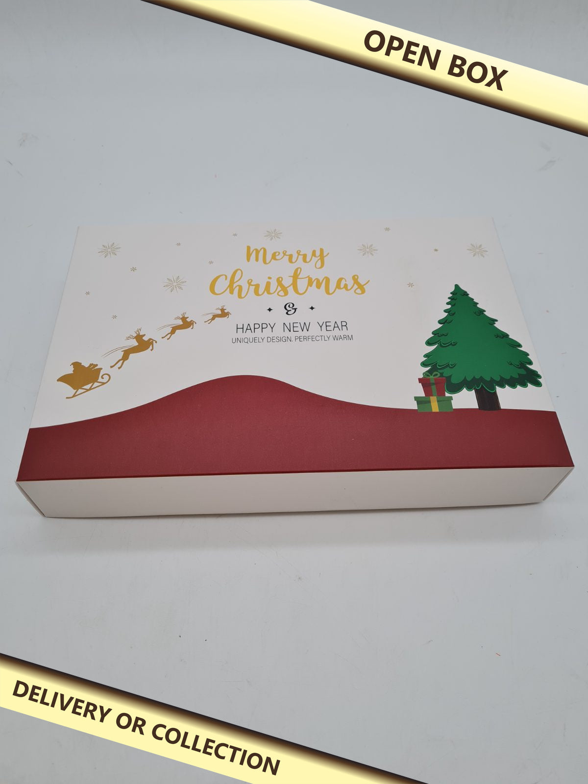 5-Pair men's Fluffy Christmas Socks Set — photograph 1 — Open box; auction delivery information shown on image