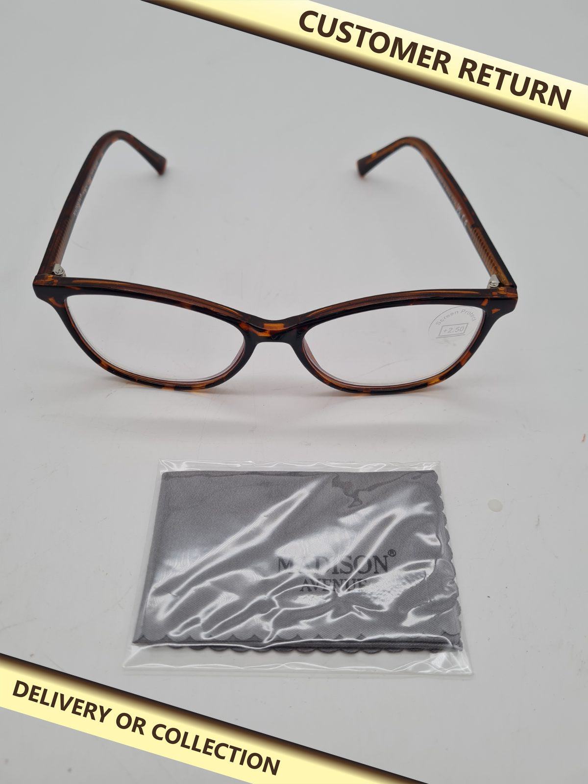 Madison Avenue +2.50 Reading Glasses â€” photograph 1 — Customer return; auction delivery information shown on image