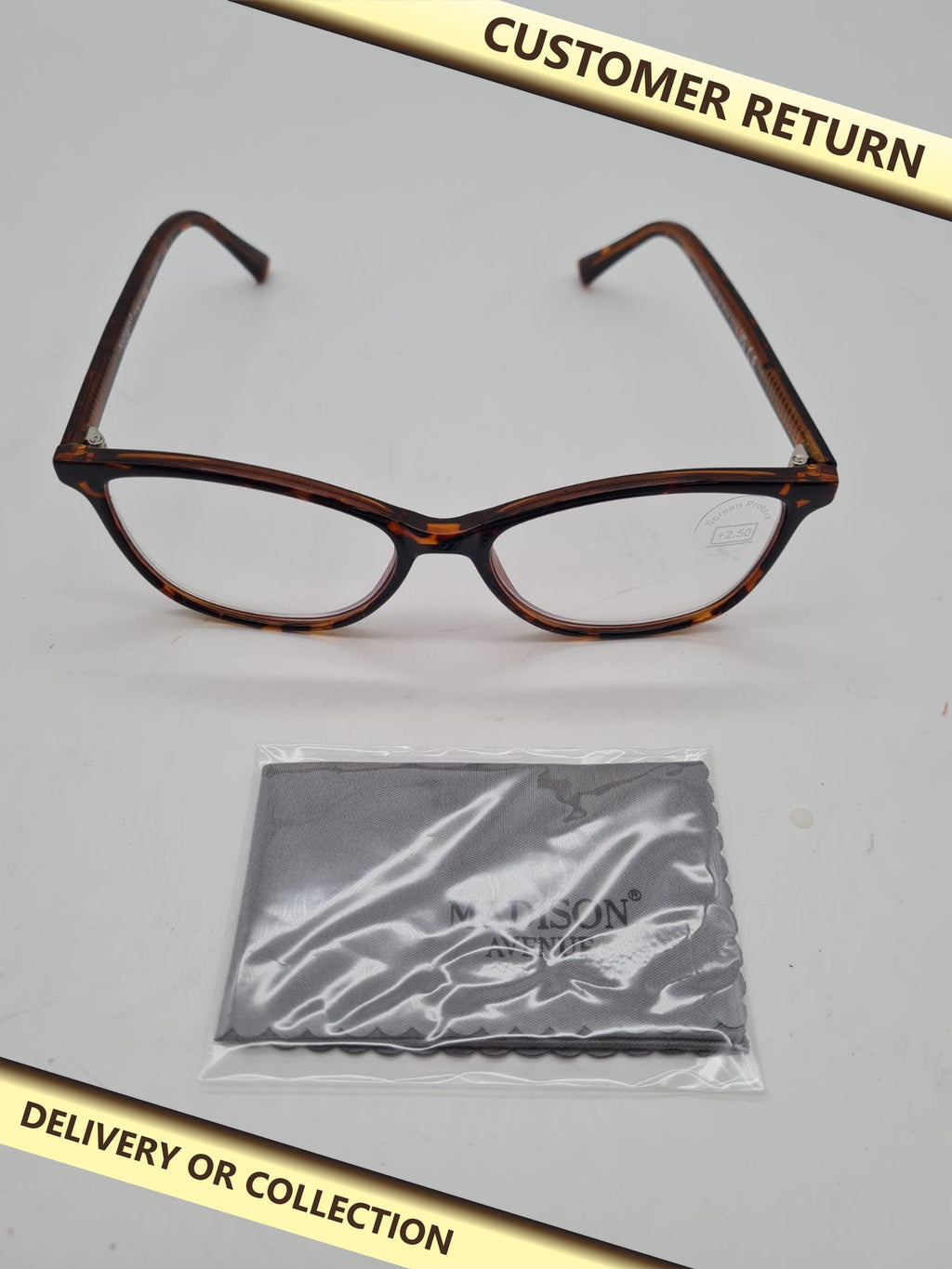 Madison Avenue +2.50 Reading Glasses — photograph 1 — Customer return; auction delivery information shown on image