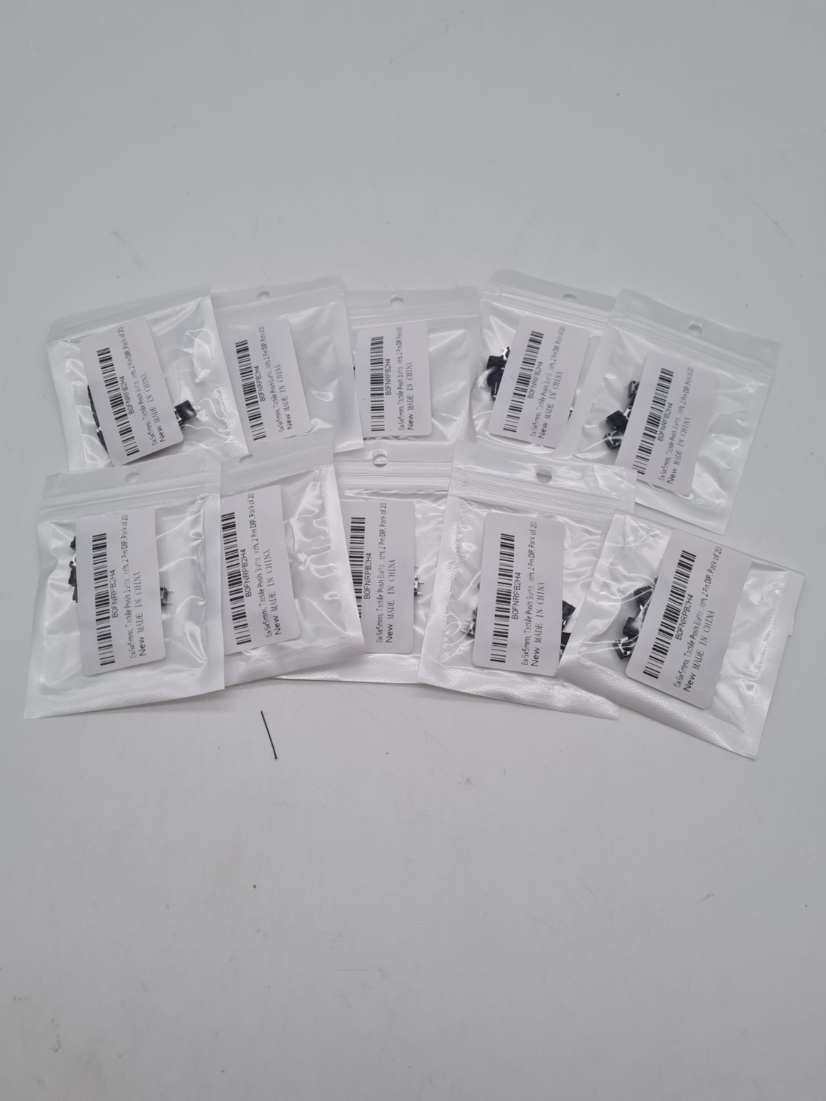 6 x 6 x 5 mm 2-Pin DIP Tactile Push-Button Switches 10packs — photograph 2