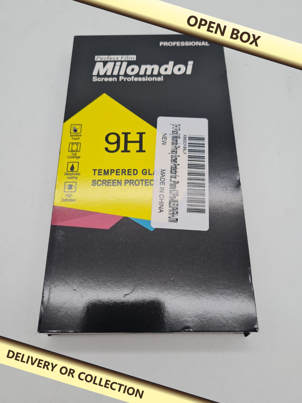 Tempered Glass Screen and Camera Lens Protector Set for iPhone 13 Pro — photograph 1 — Open box; auction delivery information shown on image
