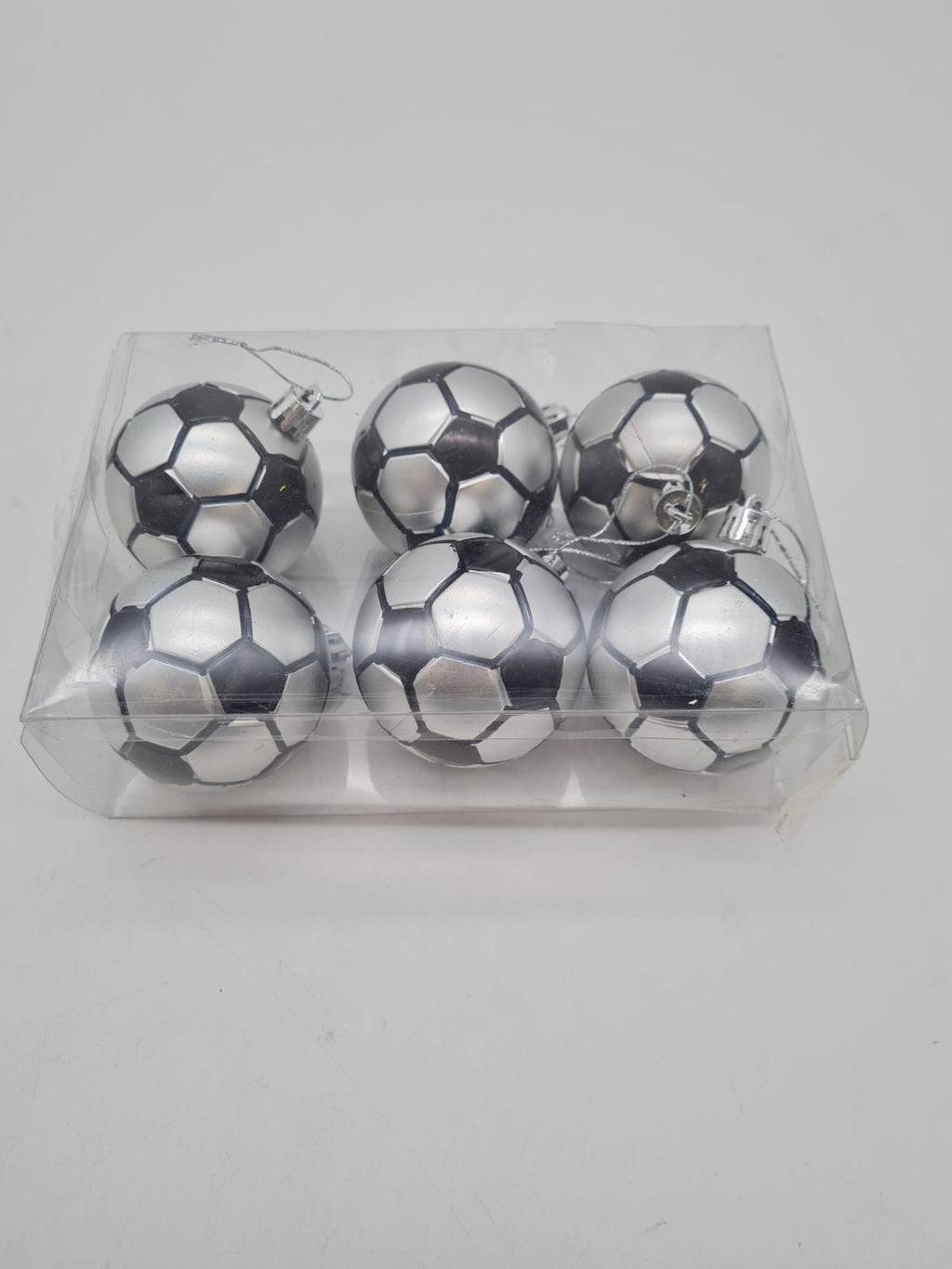 Set of 6 Football Christmas Tree Baubles — photograph 1