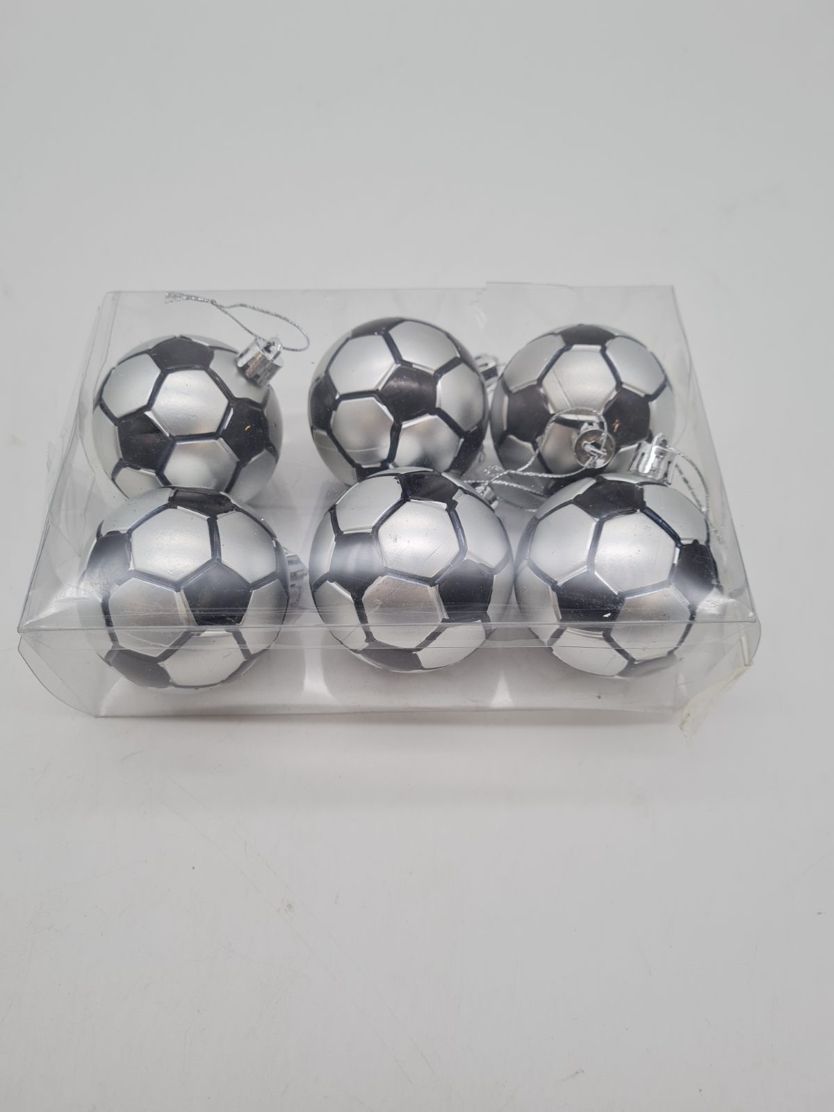 Set of 6 Football Christmas Tree Baubles — photograph 1