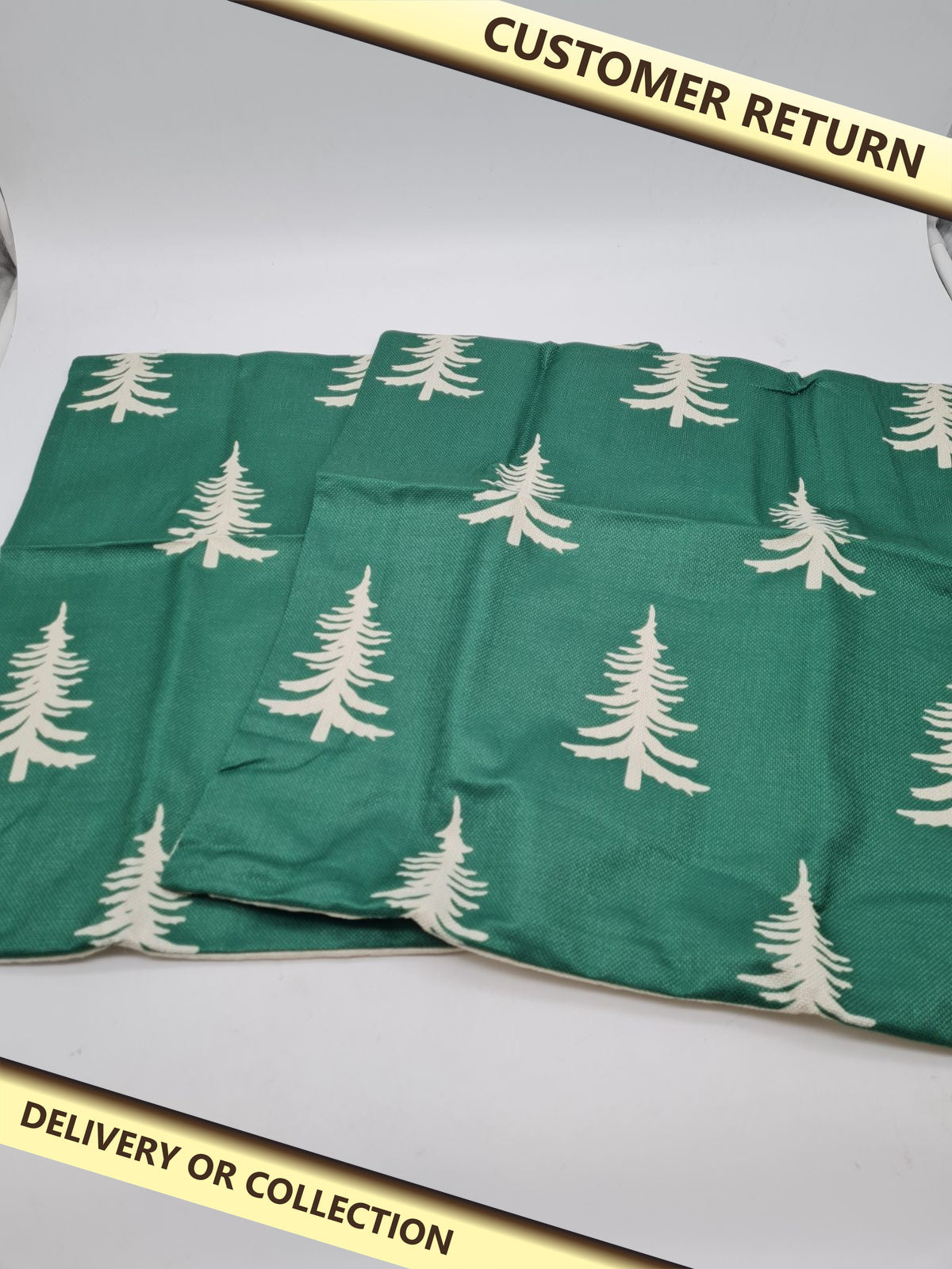 Tree Print Cushion Cover 50 x 50 cm â€” photograph 1 — Customer return; auction delivery information shown on image