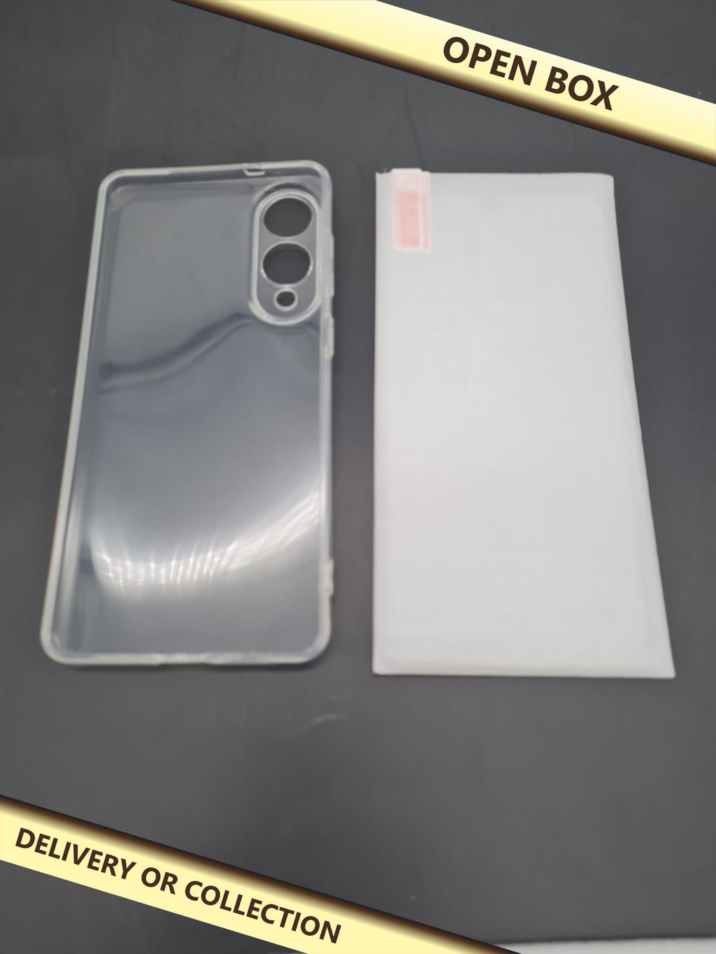 Phone Case and Screen Protector Kit for Samsung S25 Edge â€” photograph 1 — Open box; auction delivery information shown on image