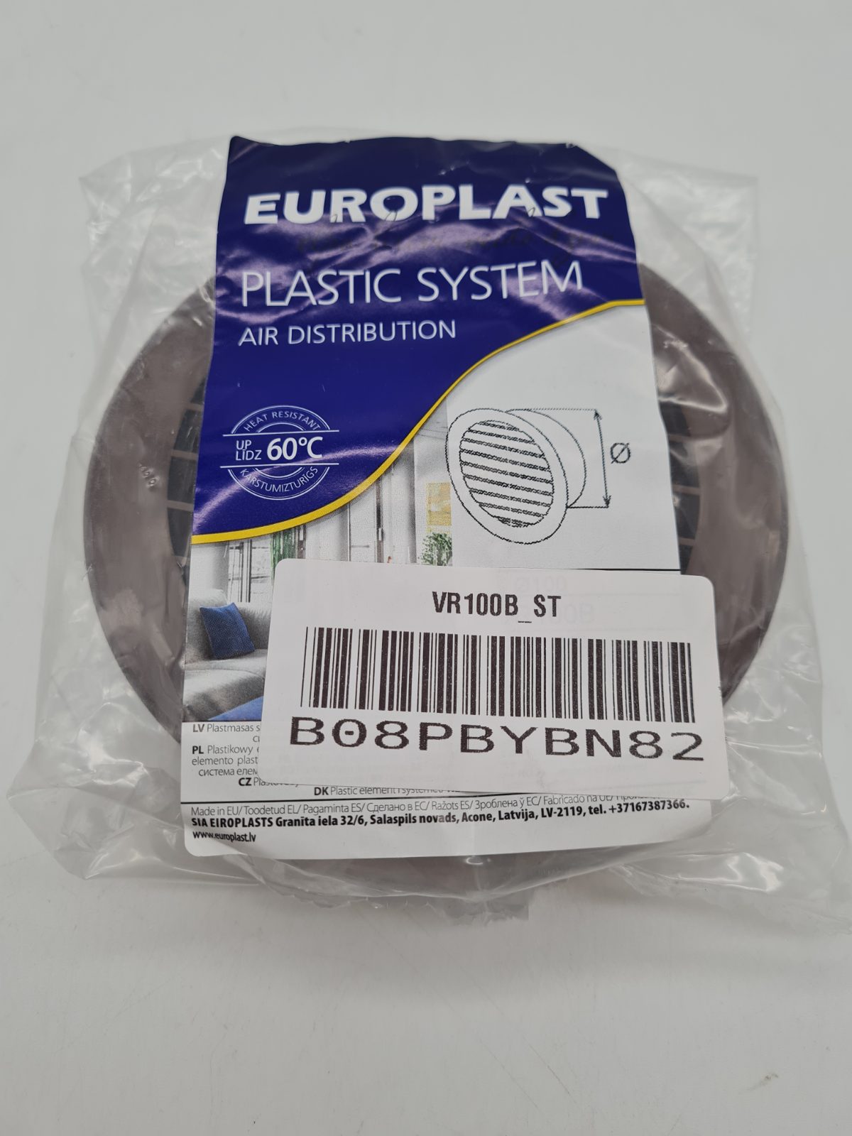 Round Plastic Air Vent Grille VR100B_ST — photograph 3