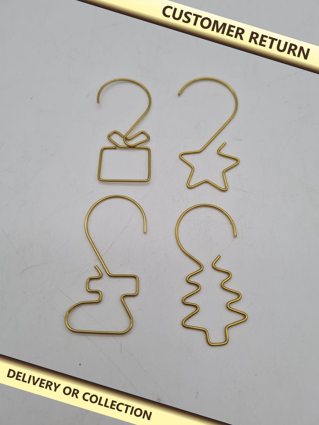 Assorted Shaped Christmas Ornament Hooks â€” photograph 1 — Customer return; auction delivery information shown on image