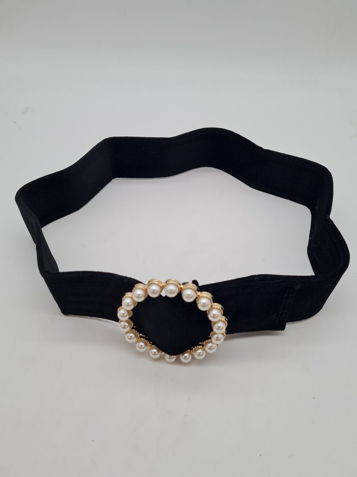 Women's Pearl-Effect Circular Buckle Waist Belt â€” photograph 1