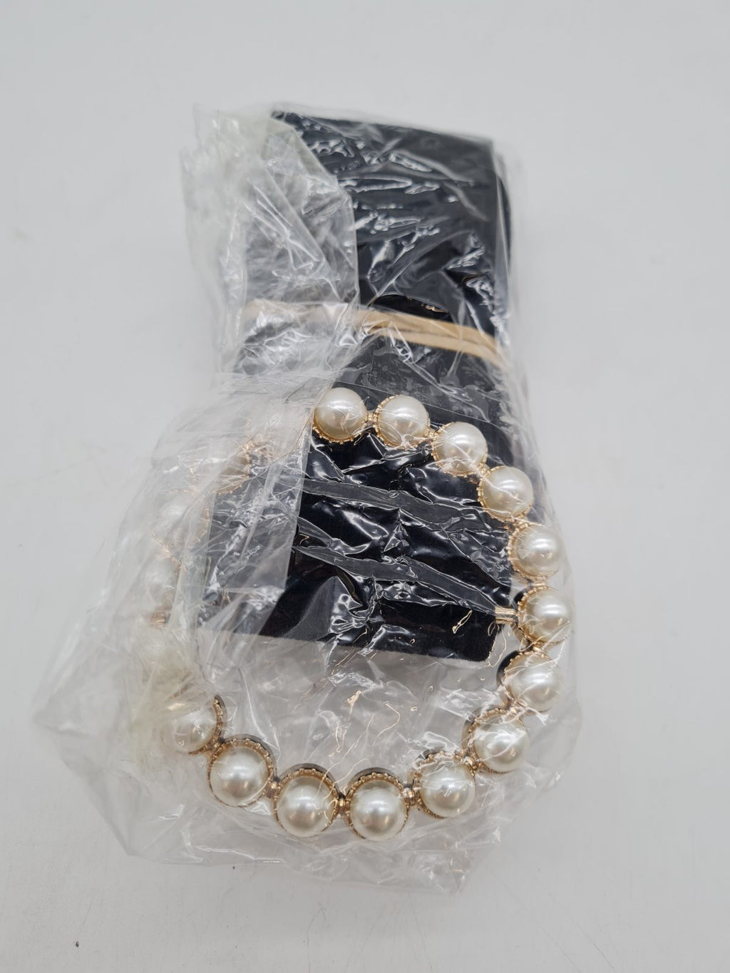 Women's Pearl-Effect Circular Buckle Waist Belt — photograph 3