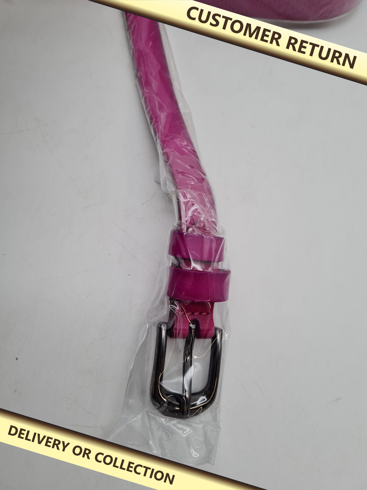 Purple Narrow Belt with Pin Buckle â€” photograph 1 — Customer return; auction delivery information shown on image