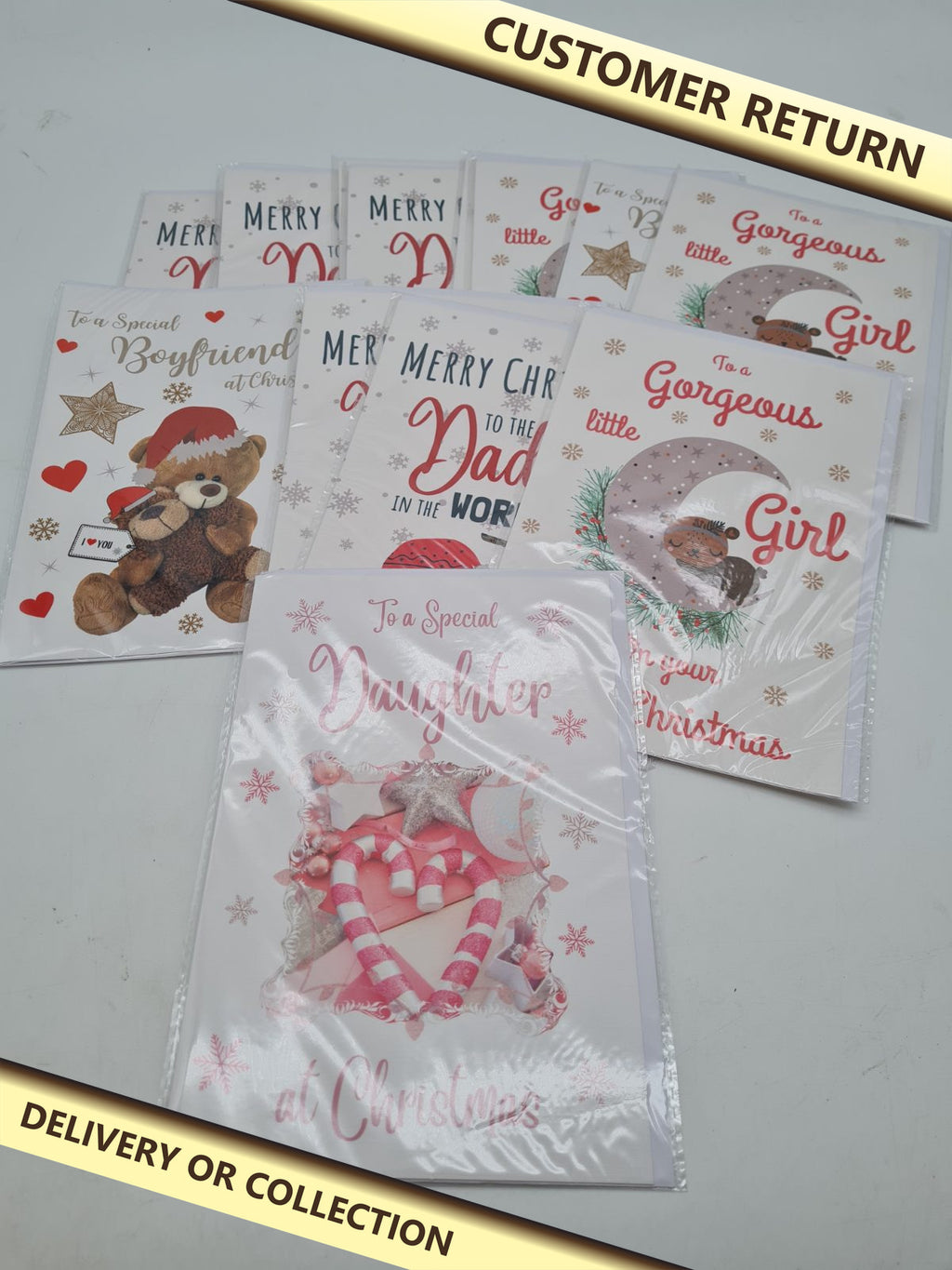 Christmas card bundle — photograph 1 — Customer return; auction delivery information shown on image