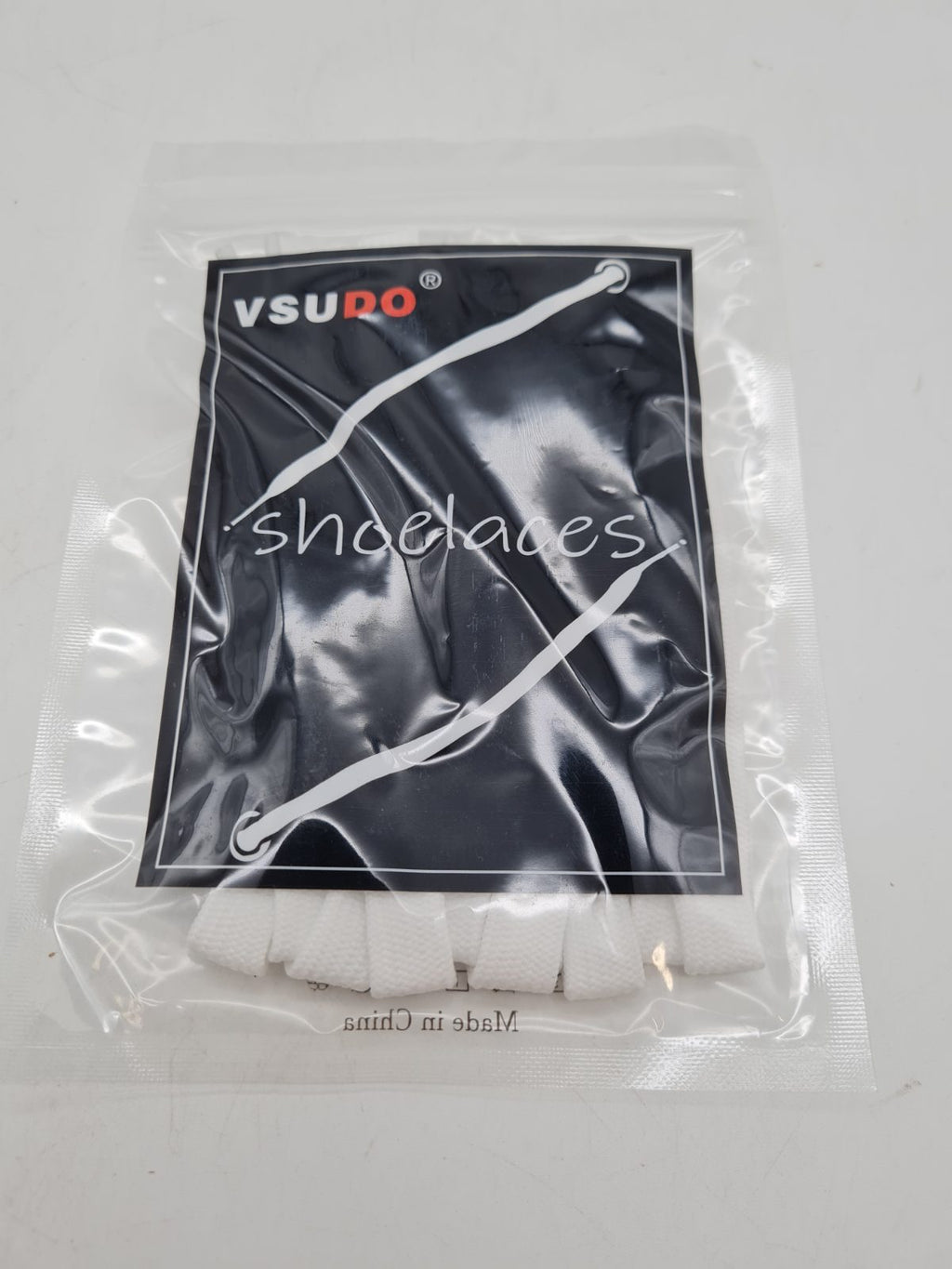 Flat Shoelaces 8044A-E – 5 Pairs, White, 120 cm — photograph 3
