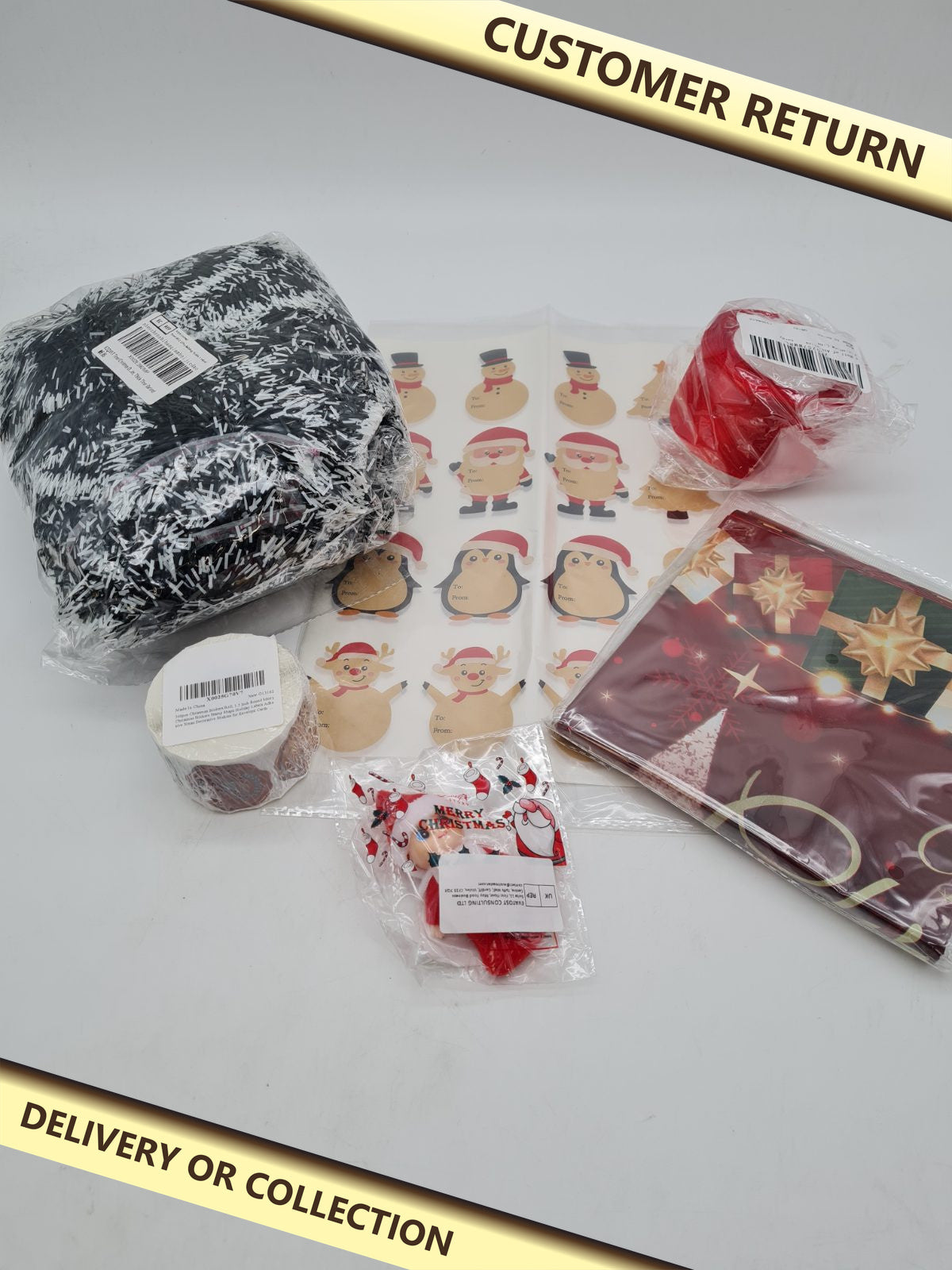 Christmas bundle — photograph 1 — Customer return; auction delivery information shown on image