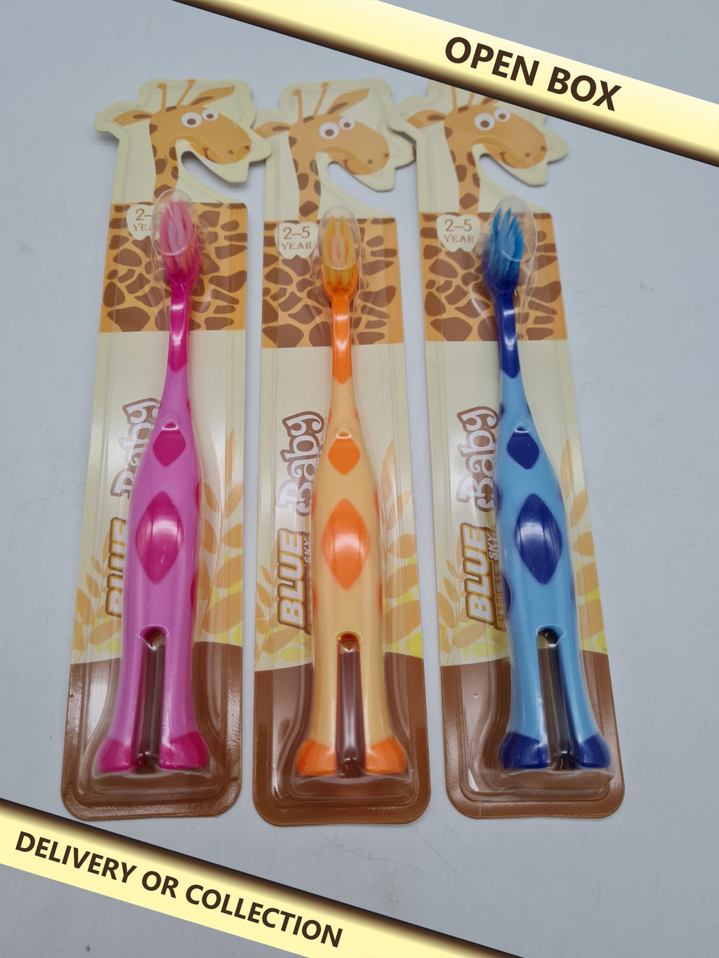 Children's Toothbrushes 3 Pack — photograph 1 — Open box; auction delivery information shown on image