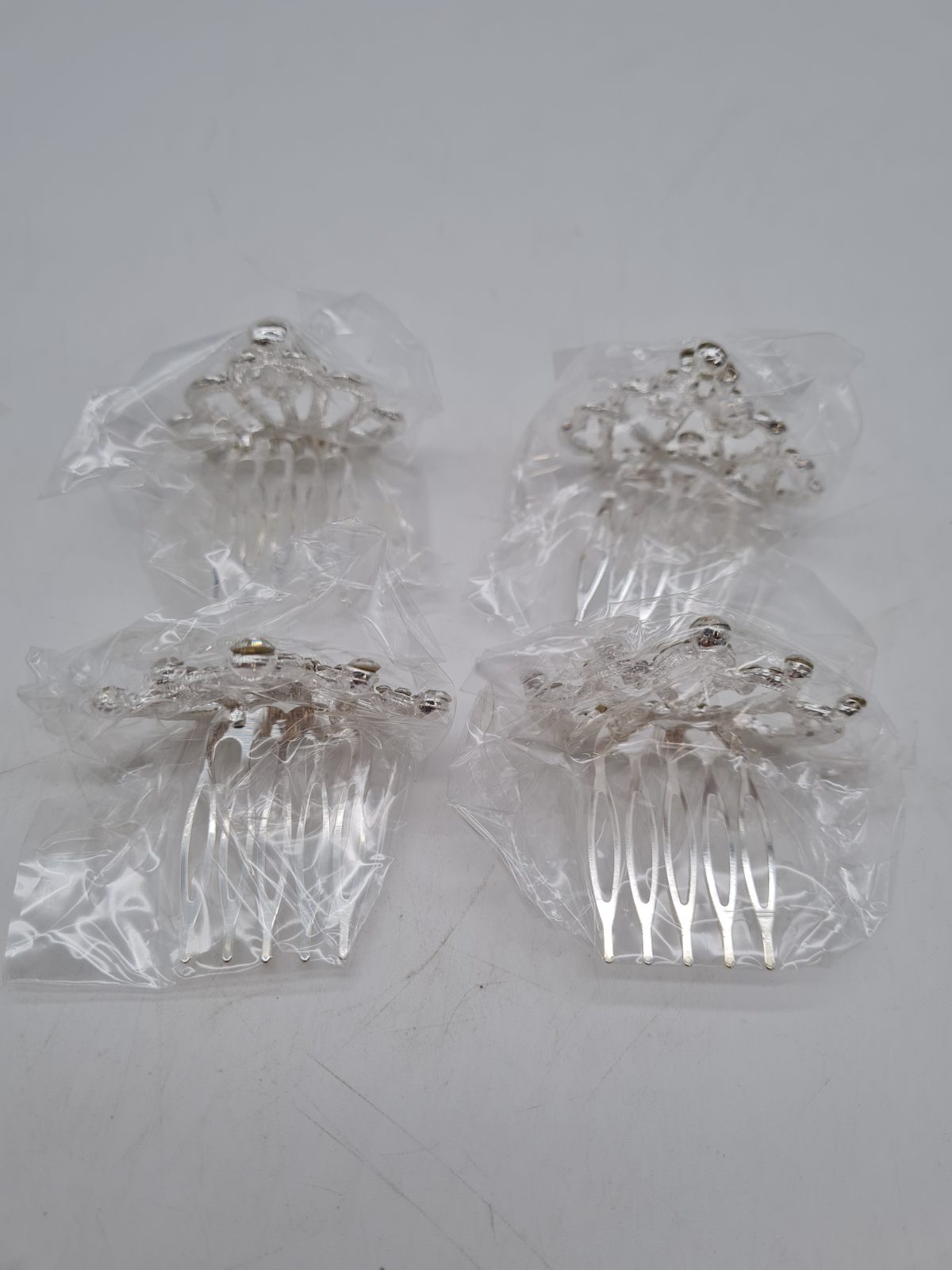Set of 4 Mini Rhinestone Crown Hair Combs N07071 — photograph 2