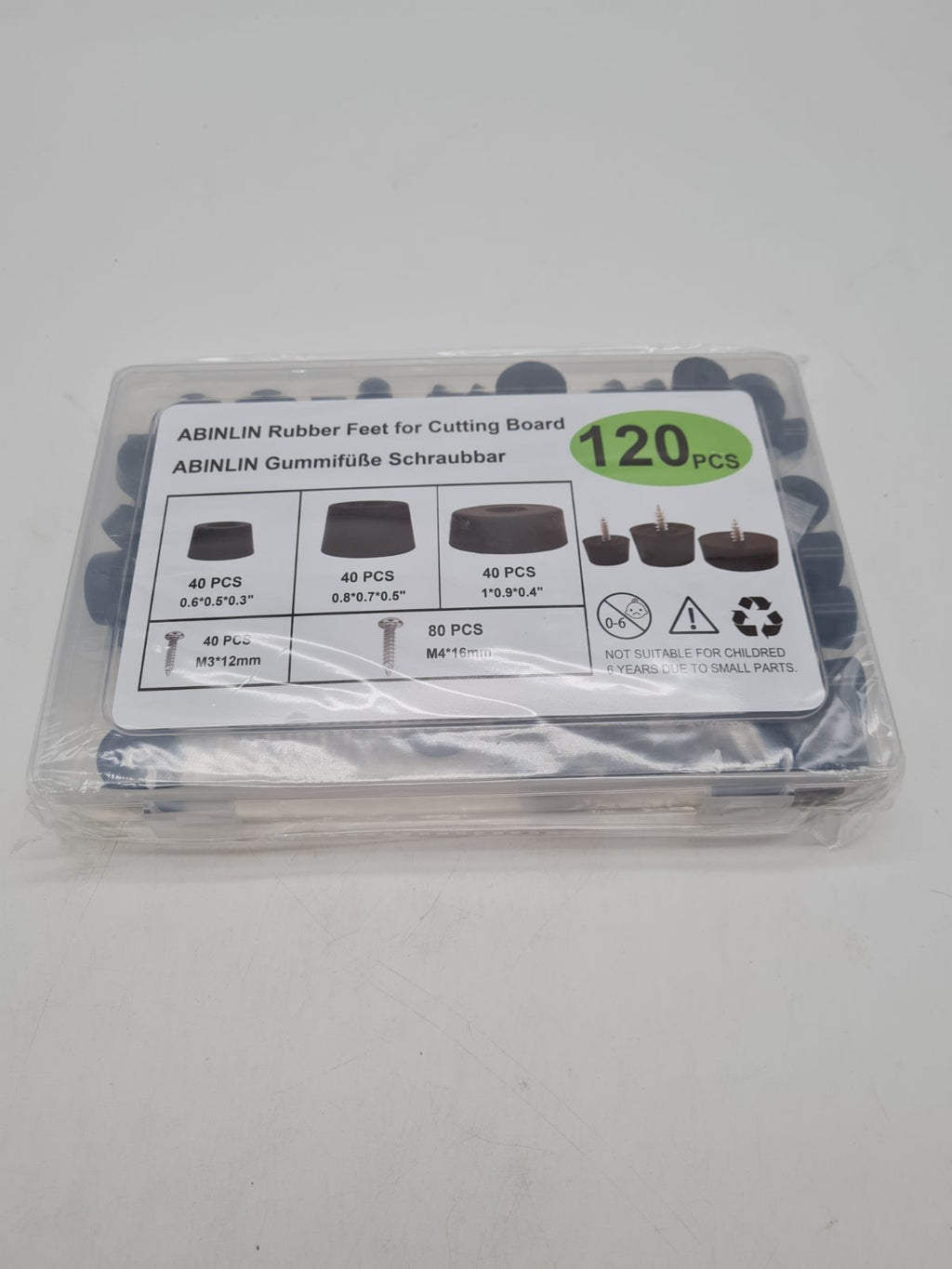 Rubber Feet and Screw Set for Cutting Boards - 120 Pieces — photograph 1