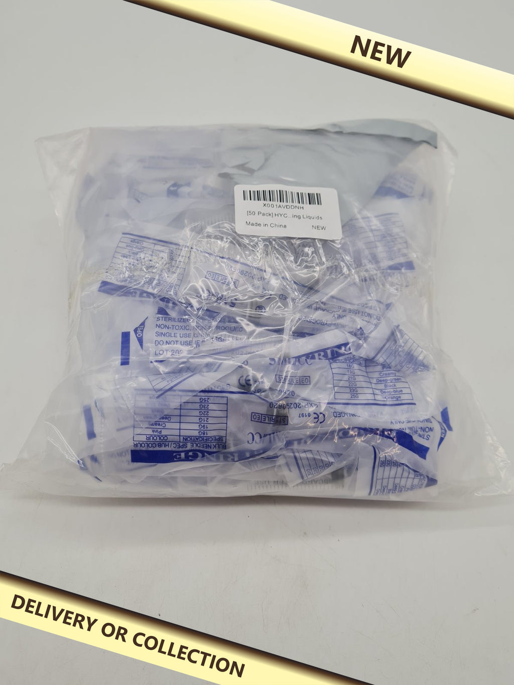 5 ml/cc Disposable Syringes — photograph 1 — New; auction delivery information shown on image