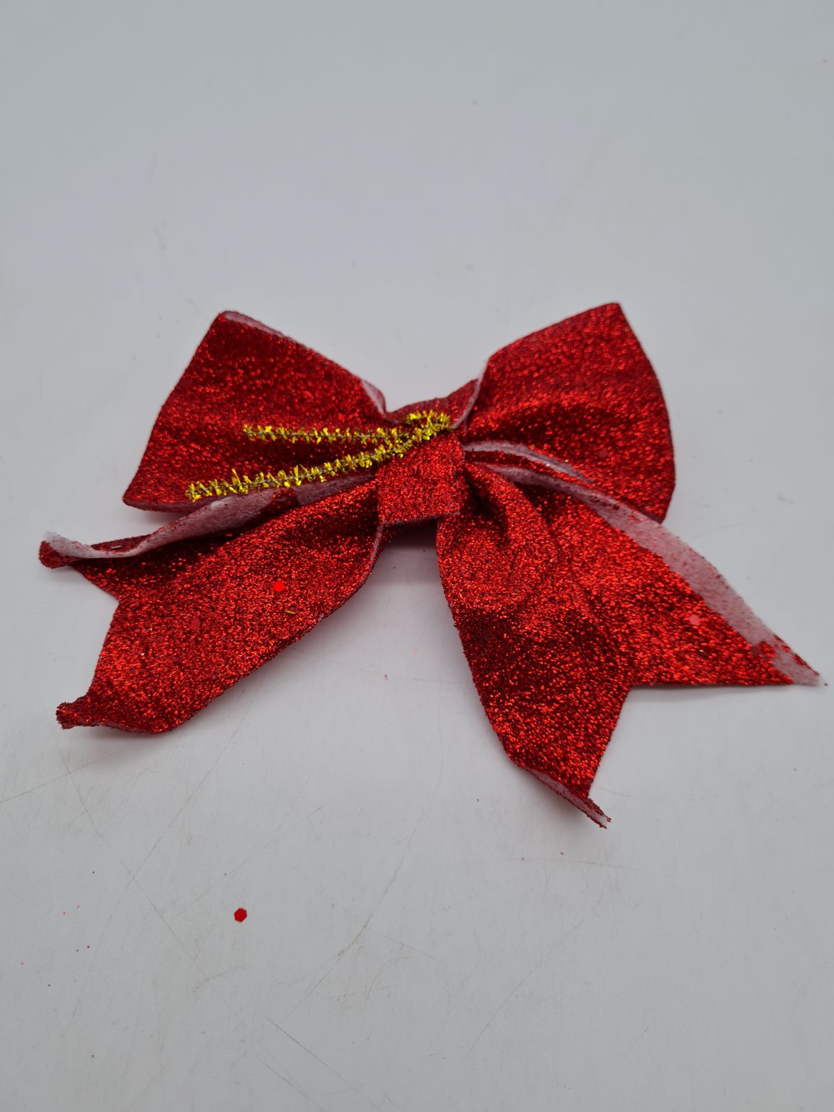 Red Glitter Christmas Decorative Bows — photograph 3
