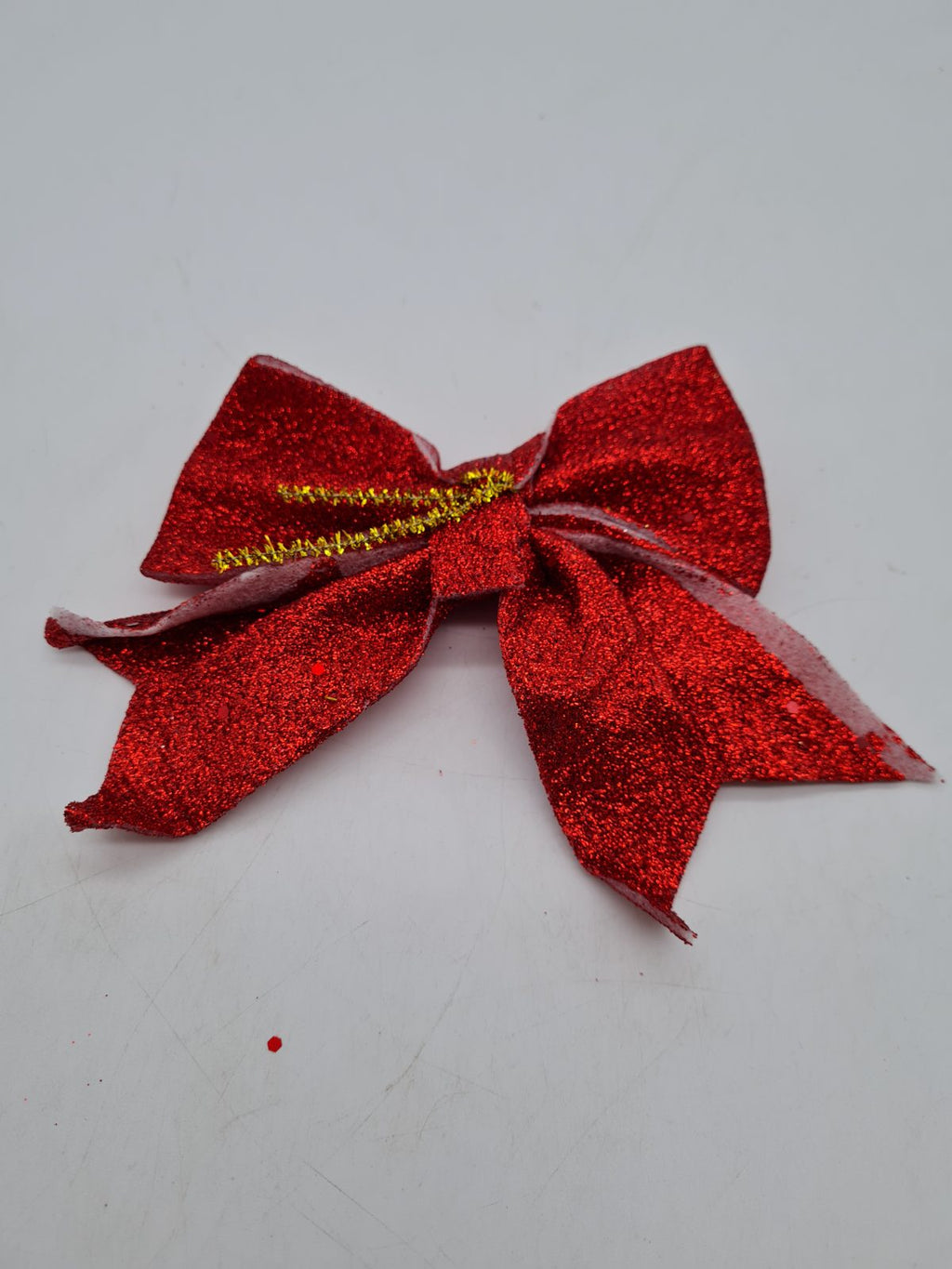 Red Glitter Christmas Decorative Bows â€” photograph 3