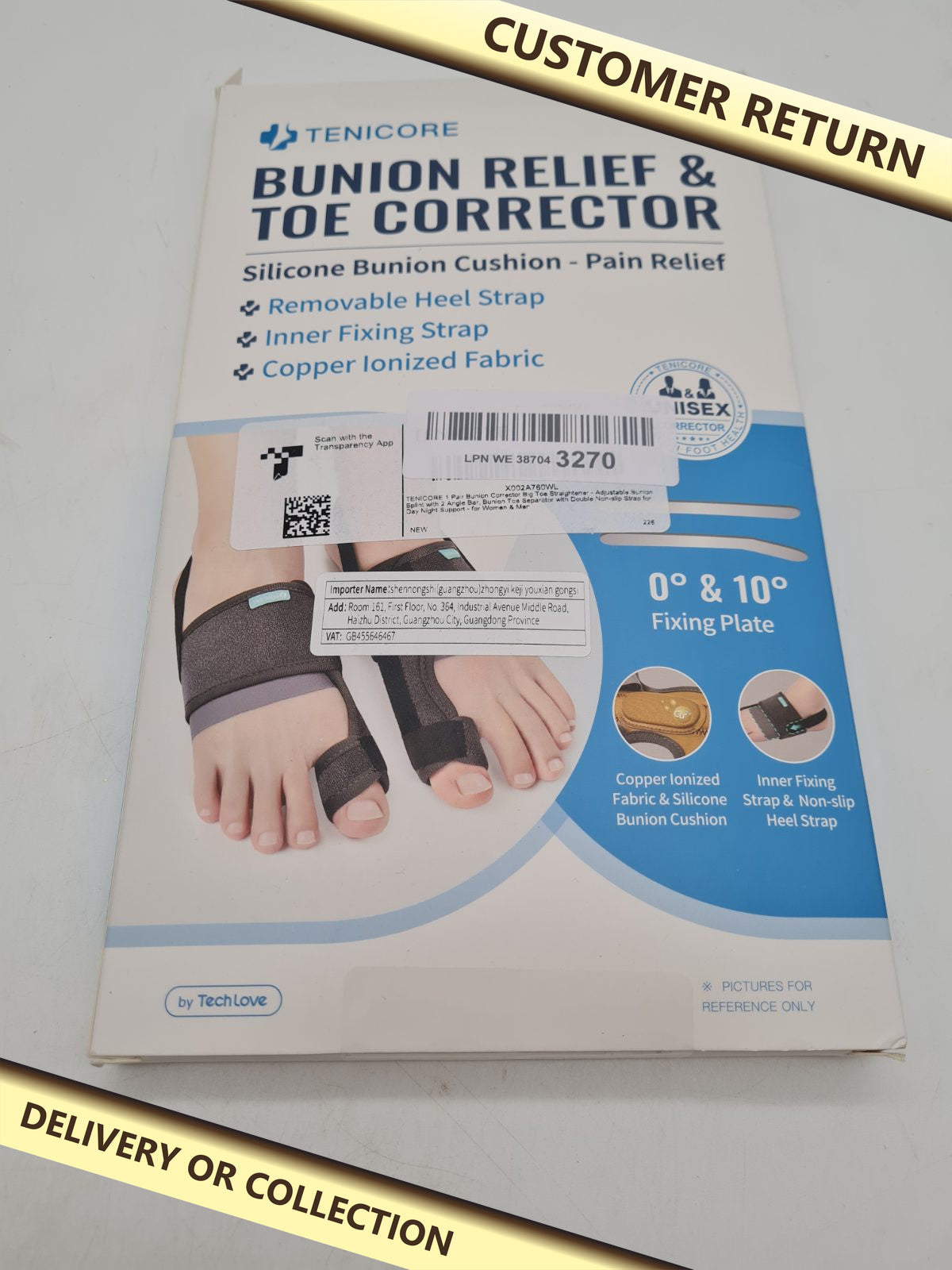 Bunion and Toe Corrector Splint Pair â€” photograph 1 — Customer return; auction delivery information shown on image