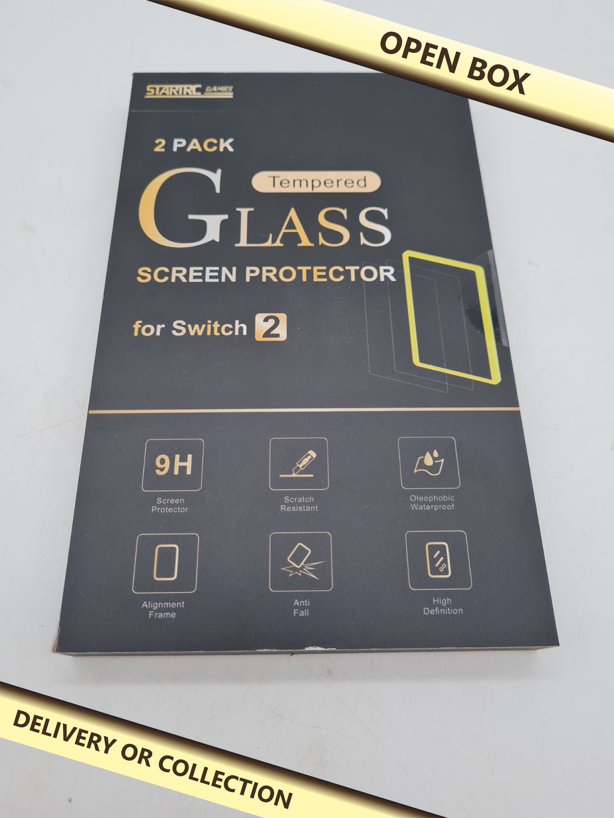 Tempered Glass Screen Protector 2-Pack for Switch 2 â€” photograph 1 — Open box; auction delivery information shown on image