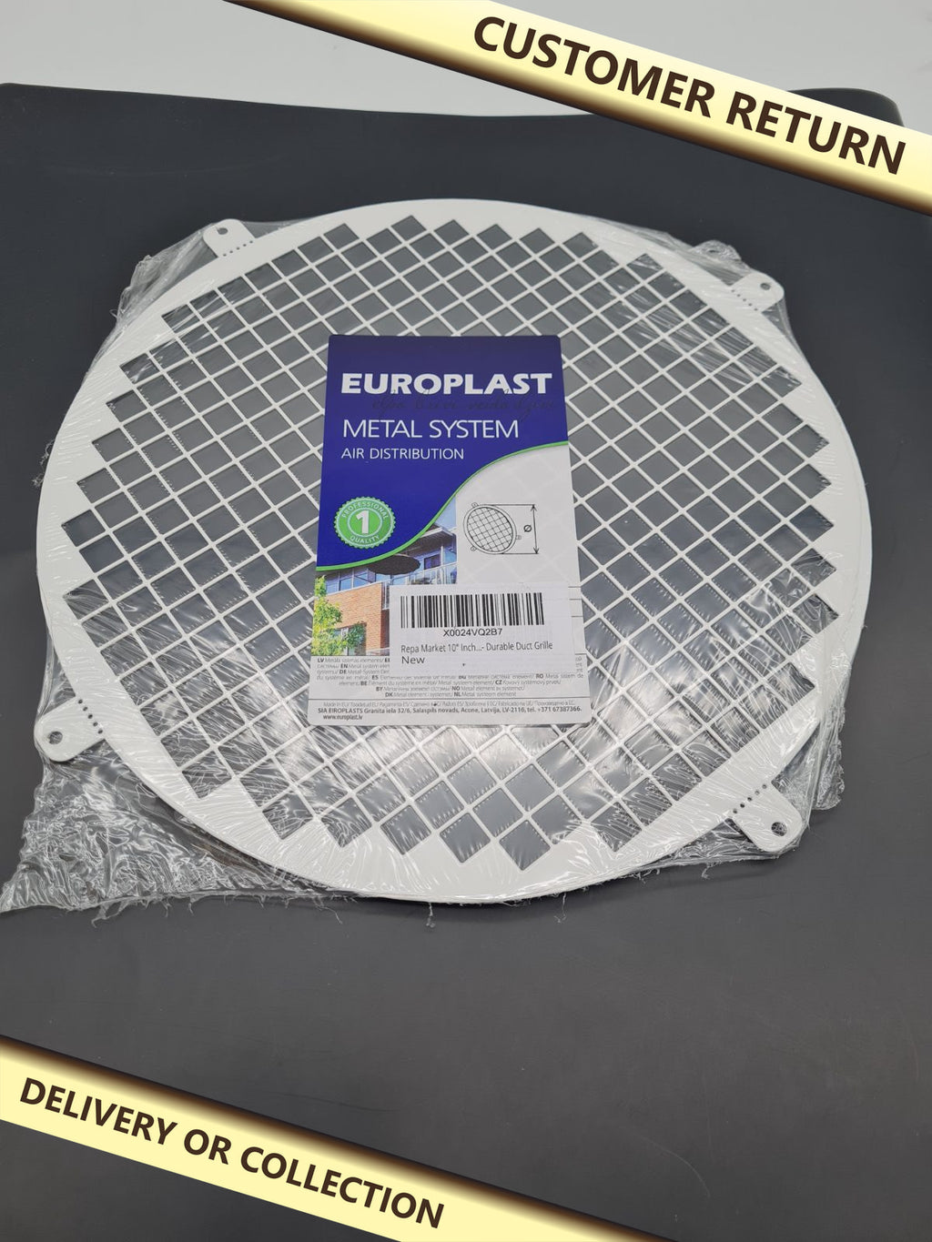 Round Metal Duct Grille 10inch â€” photograph 1 — Customer return; auction delivery information shown on image