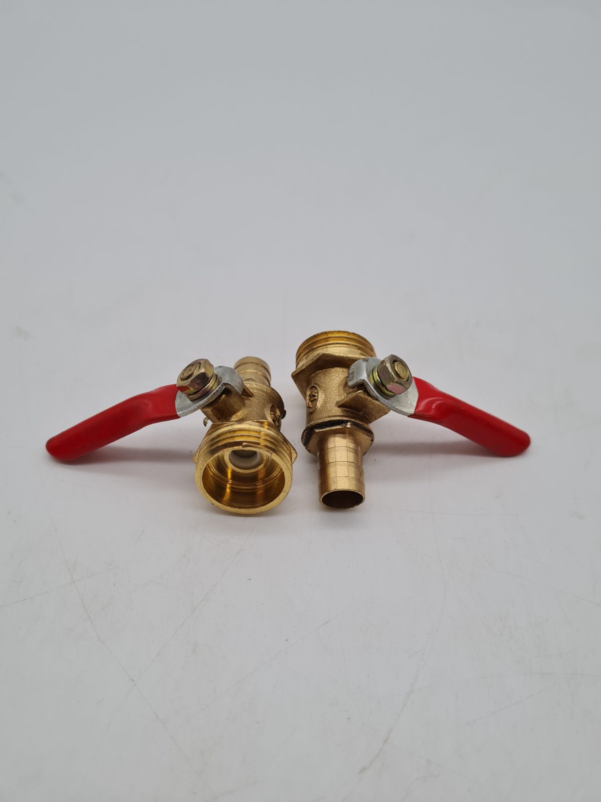 Pair of Brass Hose-Tail Ball Valves — photograph 2