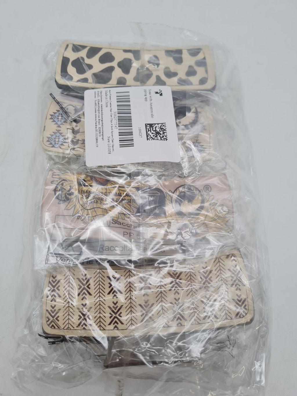 Set of 4 Patterned Hair Claw Clips â€” photograph 3