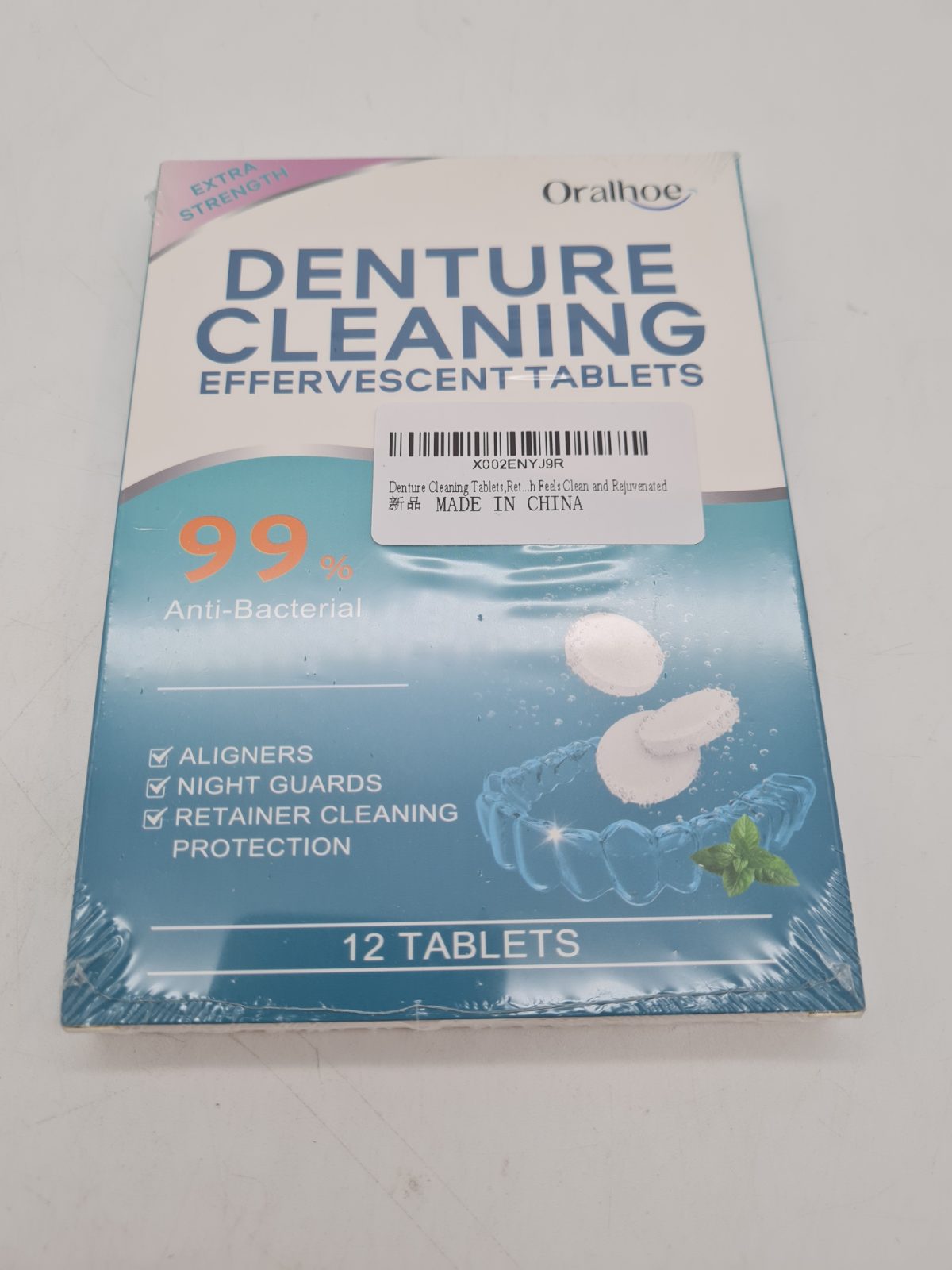 Denture Cleaning Effervescent Tablets – 12 Tablets â€” photograph 1