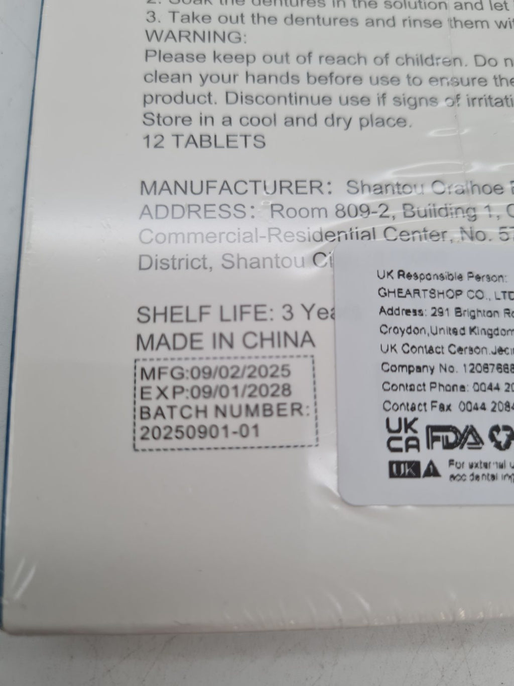 Denture Cleaning Effervescent Tablets – 12 Tablets â€” photograph 3