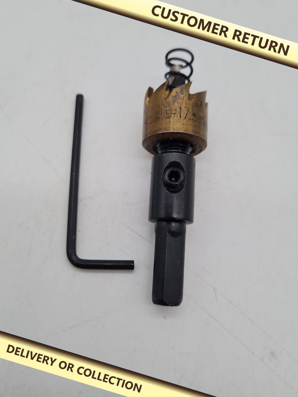 17.5mm Hole Saw Cutter — photograph 1 — Customer return; auction delivery information shown on image
