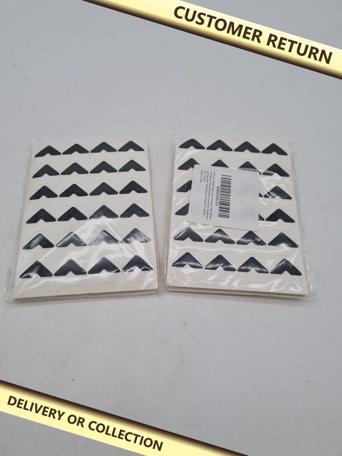 Self-Adhesive Photo Corner Stickers — photograph 1 — Customer return; auction delivery information shown on image