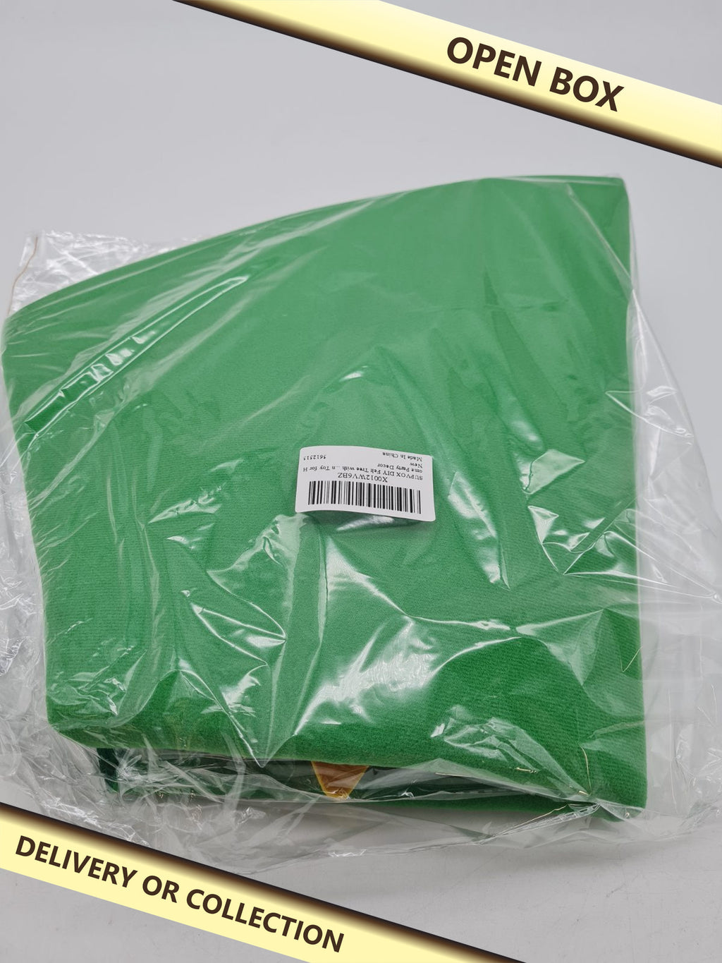 DIY Felt Christmas Tree  skirt Decorating Set — photograph 1 — Open box; auction delivery information shown on image