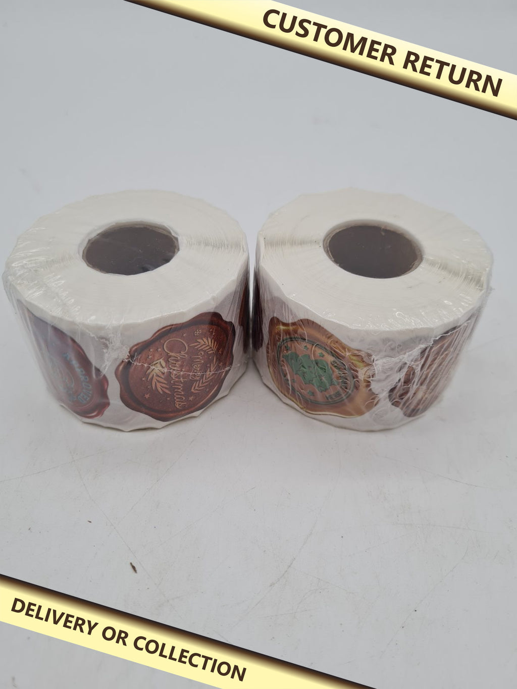 Christmas Gift Label Stickers - 2 Rolls â€” photograph 1 — Customer return; auction delivery information shown on image