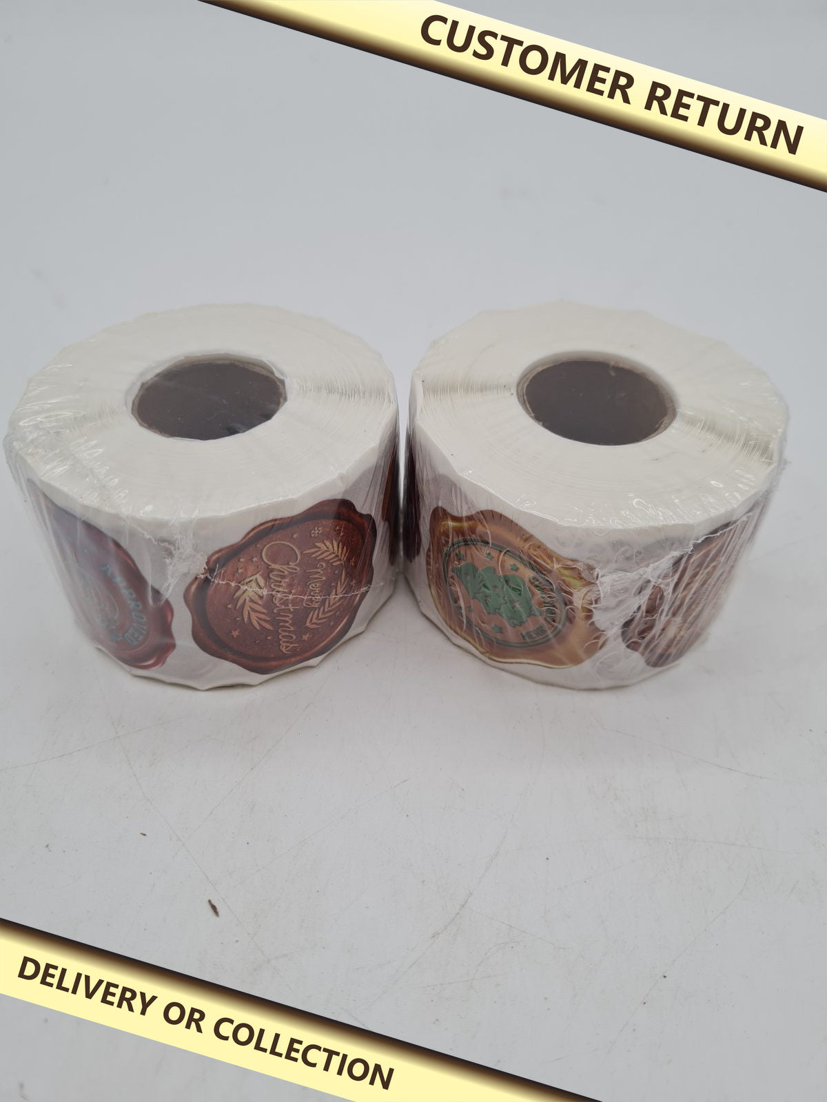 Christmas Gift Label Stickers - 2 Rolls â€” photograph 1 — Customer return; auction delivery information shown on image