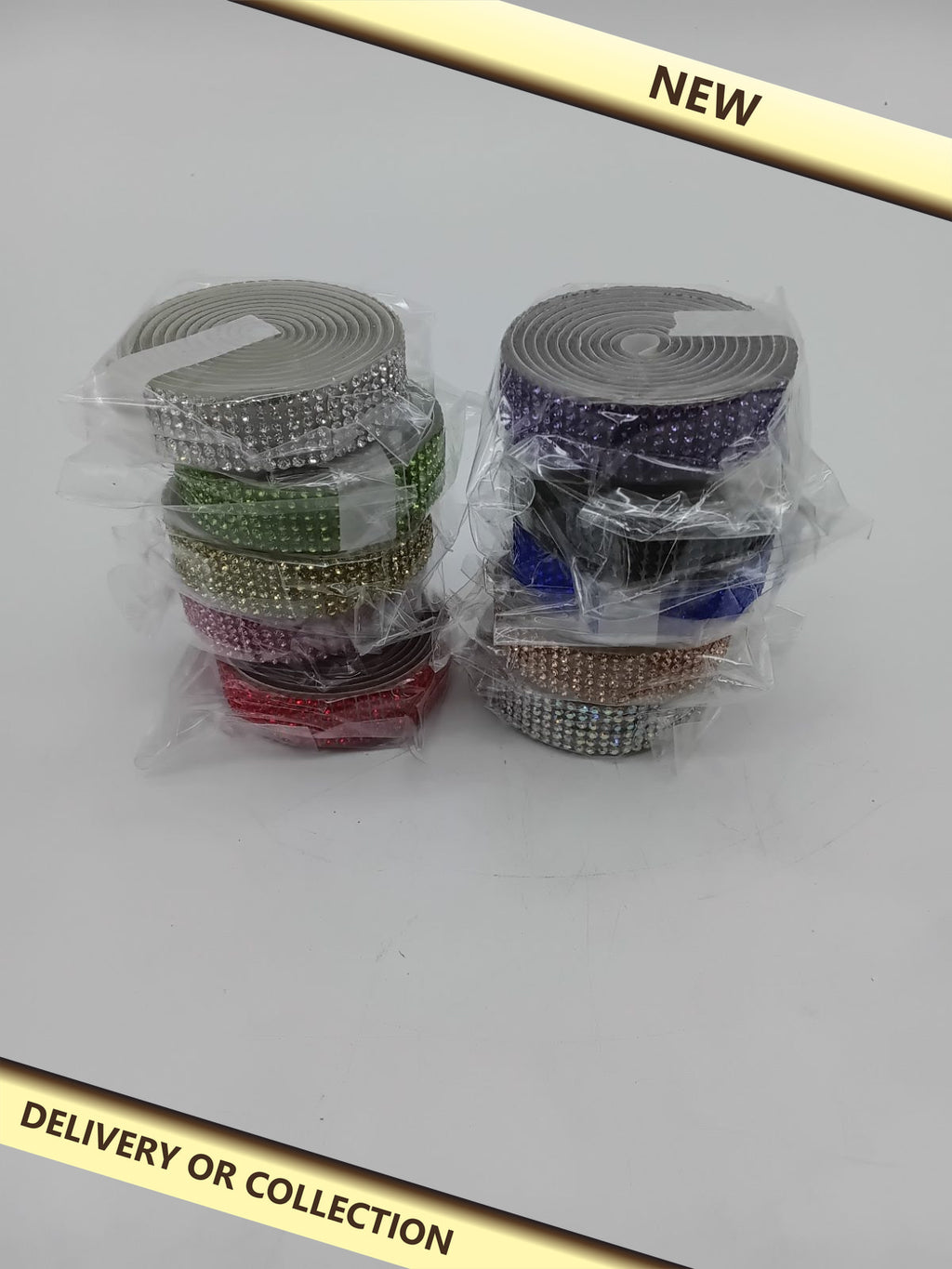 10-Roll Rhinestone-Effect Decorative Trim Set — photograph 1 — New; auction delivery information shown on image