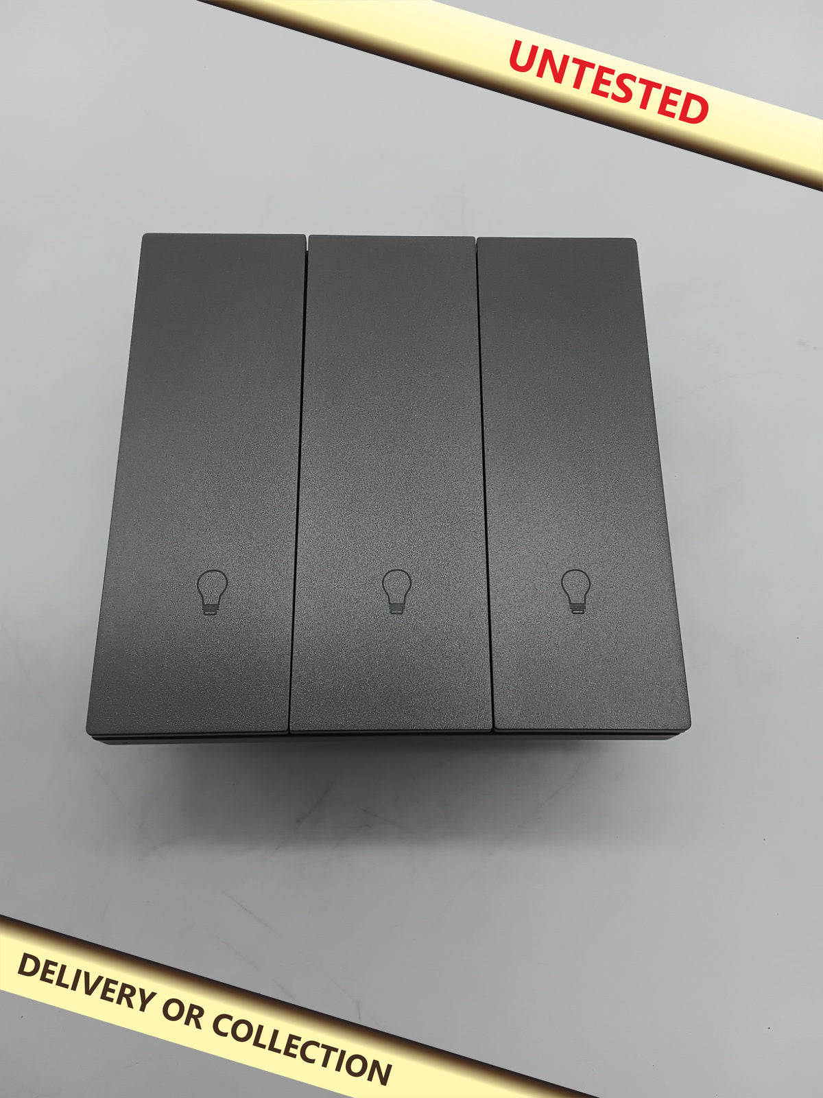 3-Gang Wi-Fi Smart Light Switch SM-SW103-3K â€” photograph 1 — Untested; auction delivery information shown on image