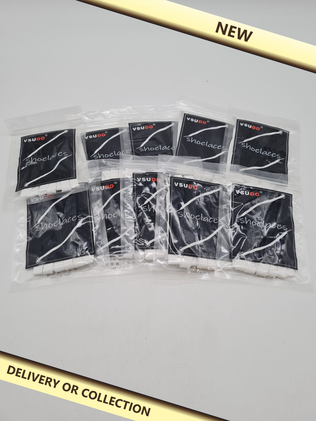 Flat Shoelace Bundle 10packs — photograph 1 — New; auction delivery information shown on image