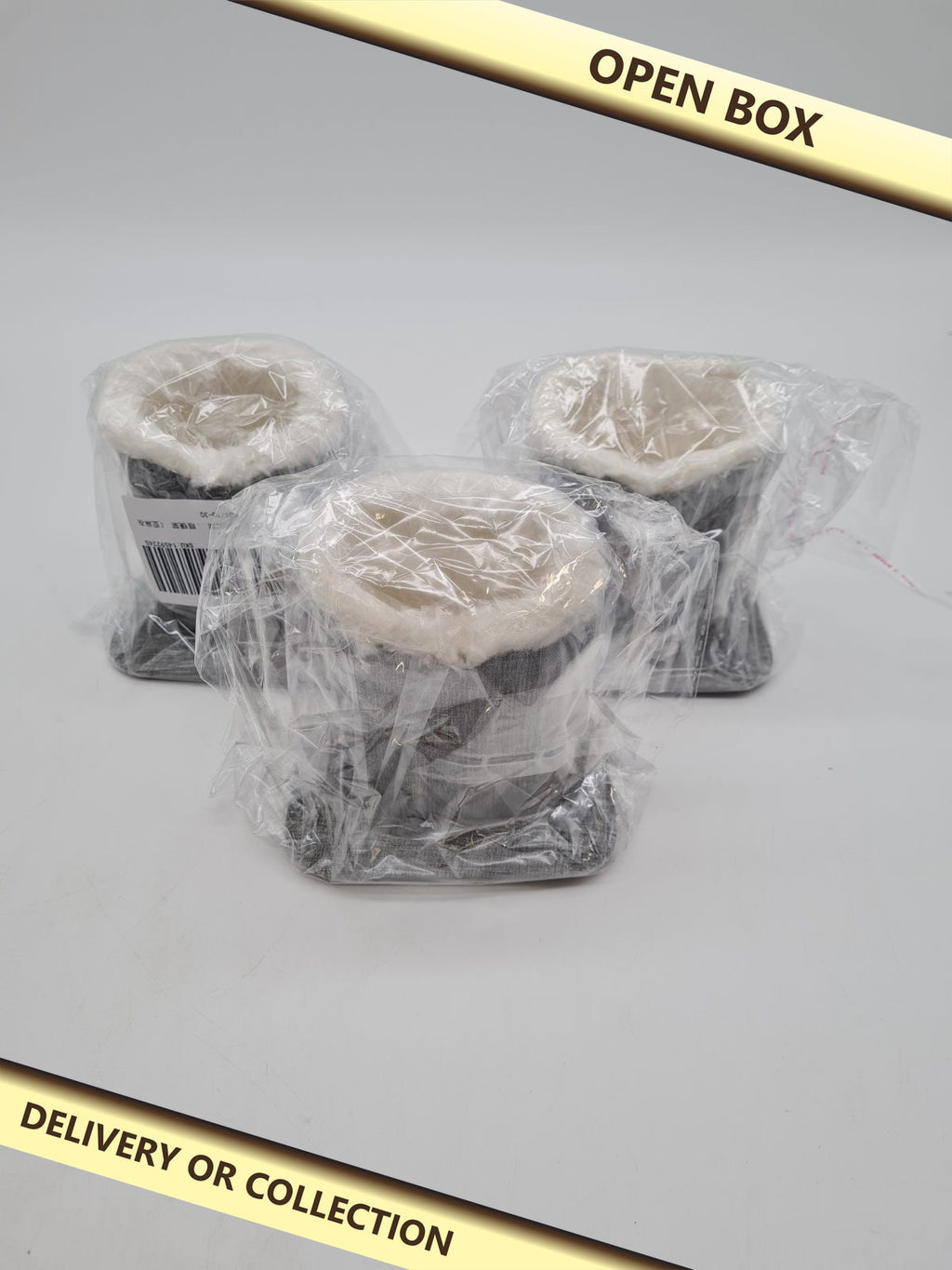 Fabric Eyeglasses Holder Stand — photograph 1 — Open box; auction delivery information shown on image