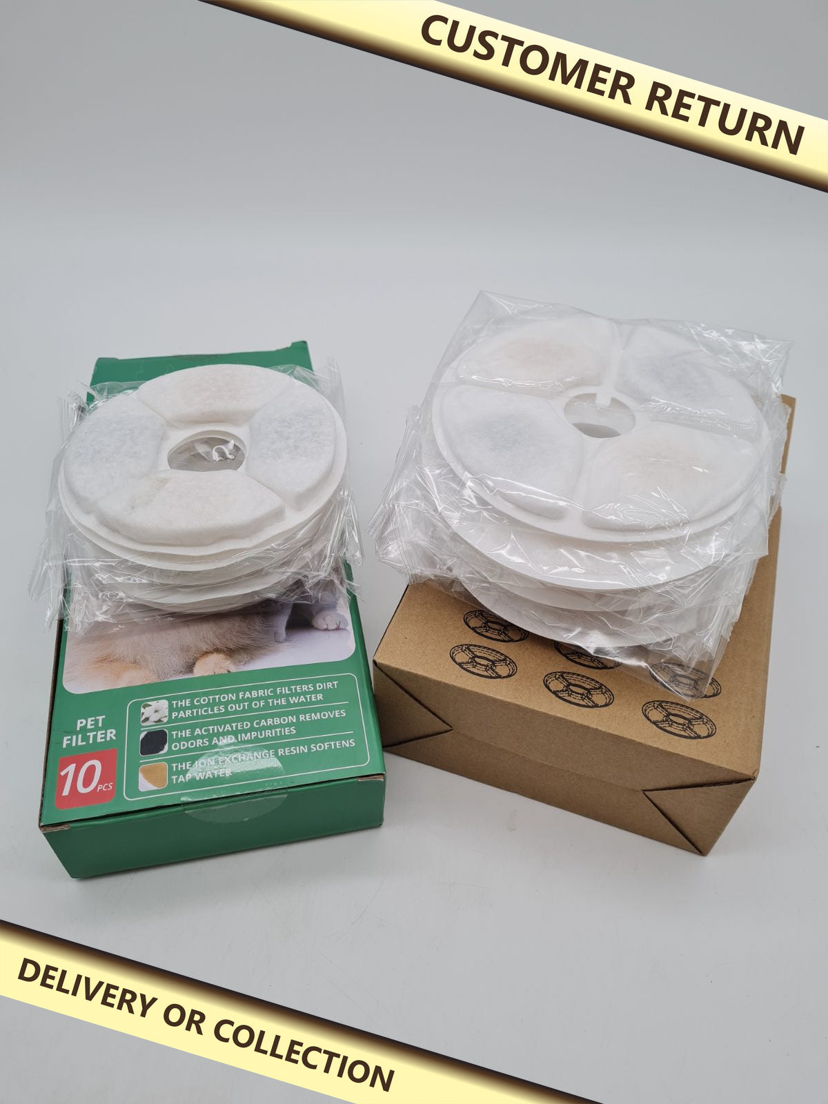Bundles of pet filter — photograph 1 — Customer return; auction delivery information shown on image